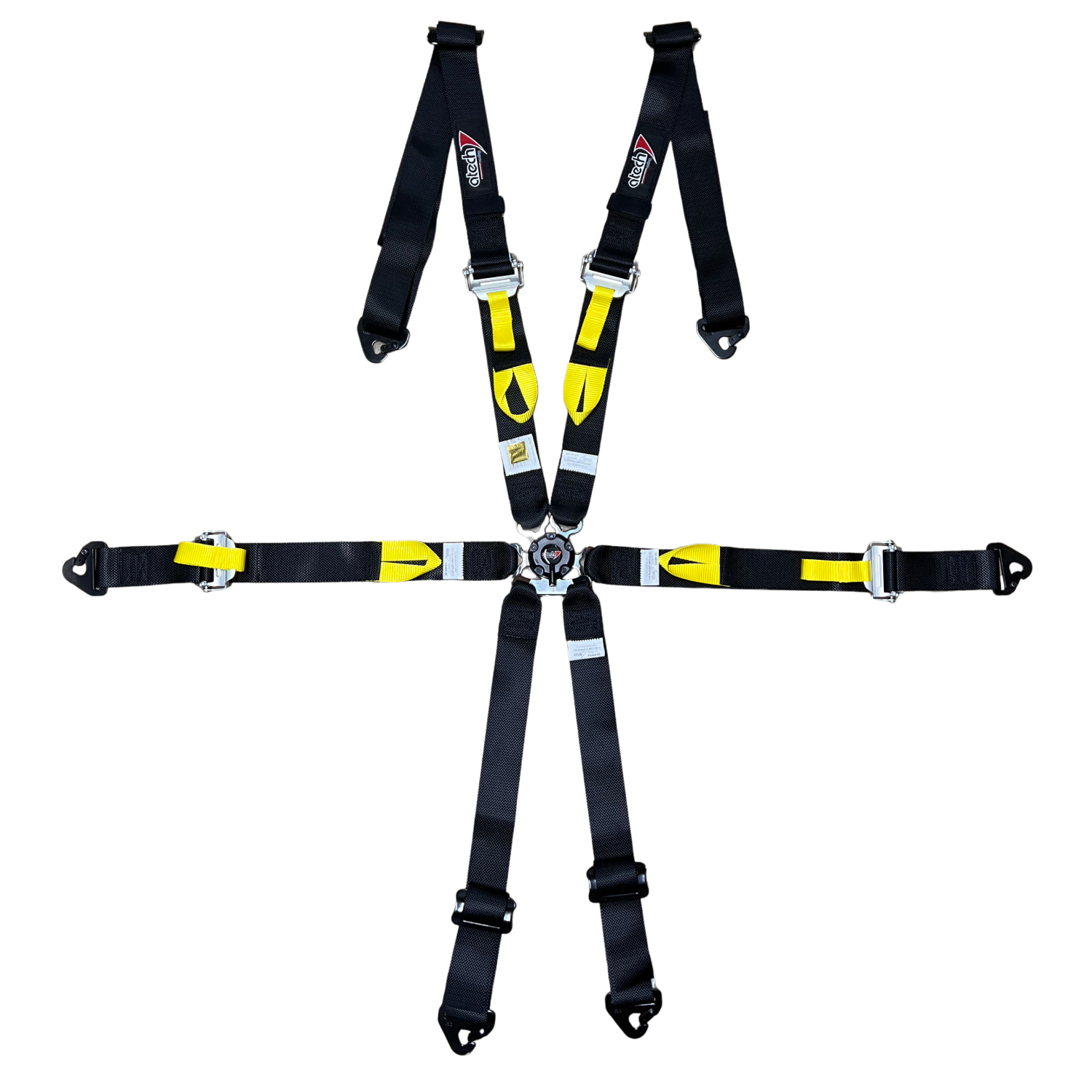 Atech Ultra Lightweight 6-Point Harness - Black - Race and Rally