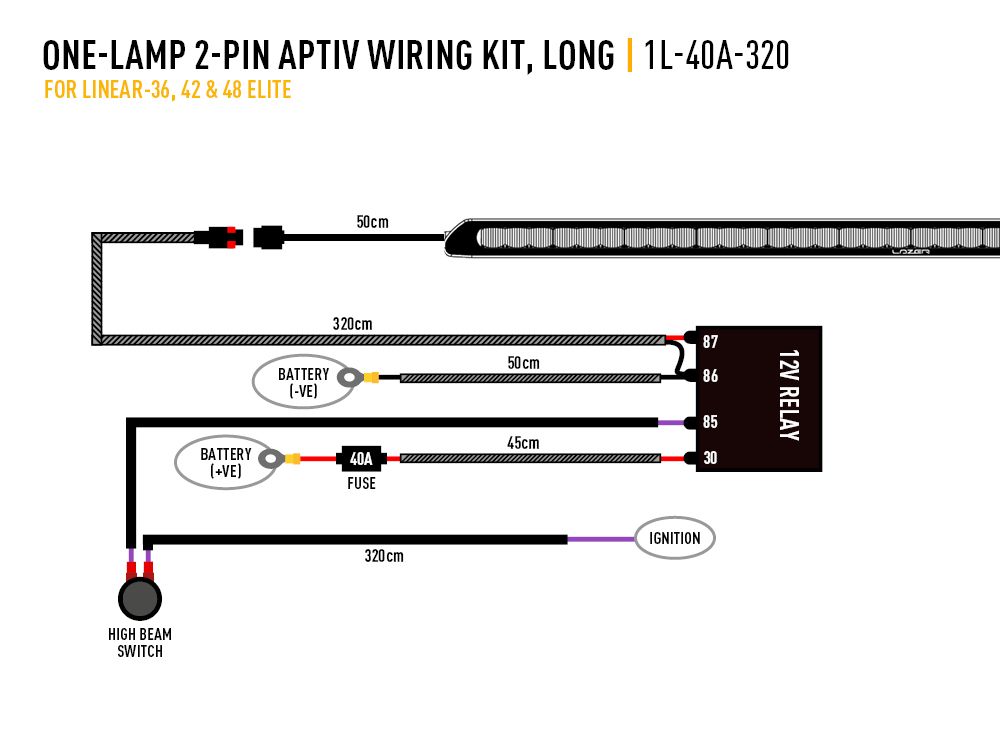 Single-Lamp Harness Kit (2-Pin, Aptiv, 12V) - Race and Rally