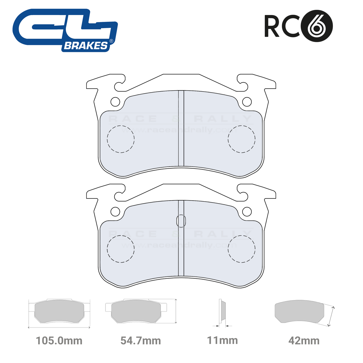 4034 T11 - RC6 Brake Pads