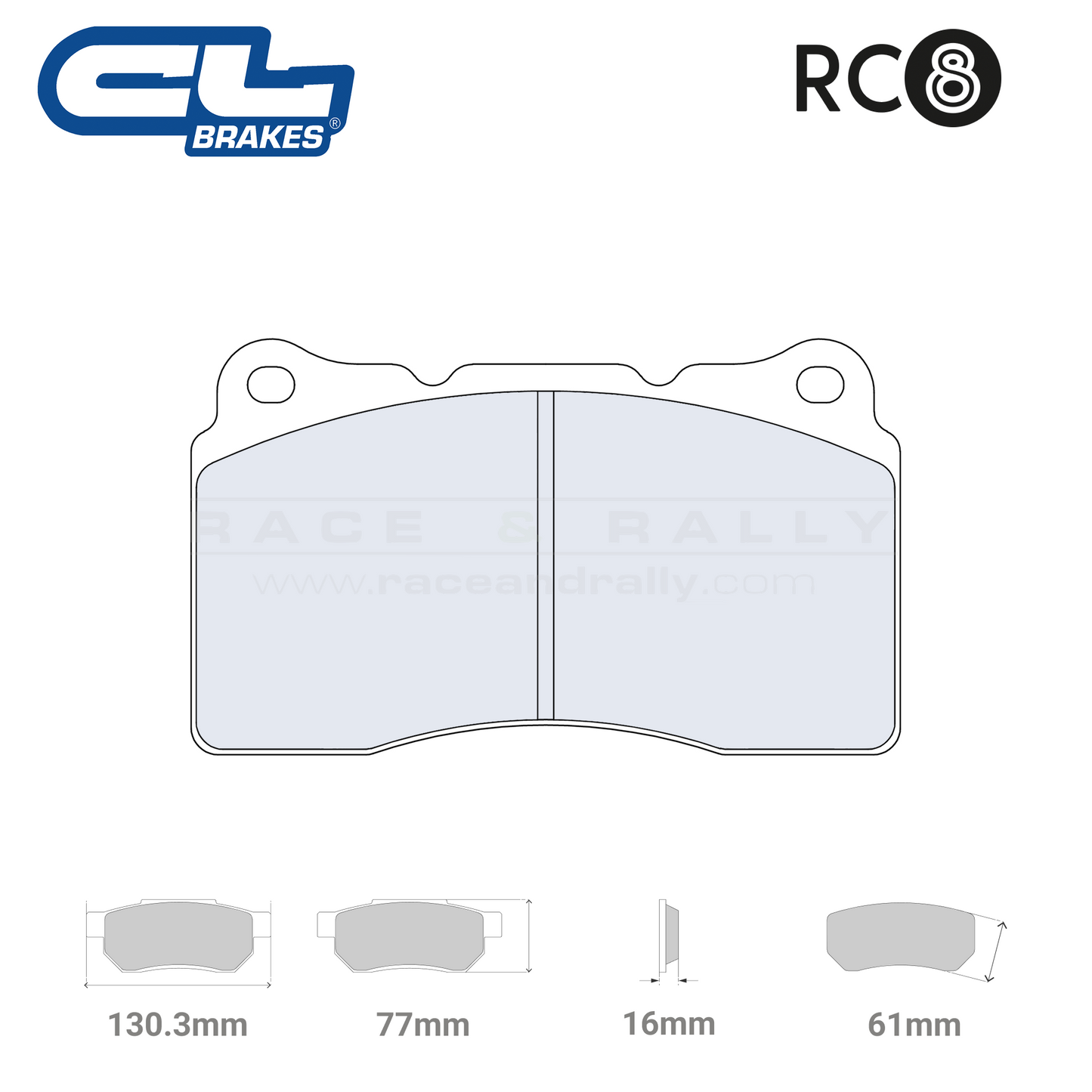4066 T16 - RC8 Brake Pads - Race and Rally
