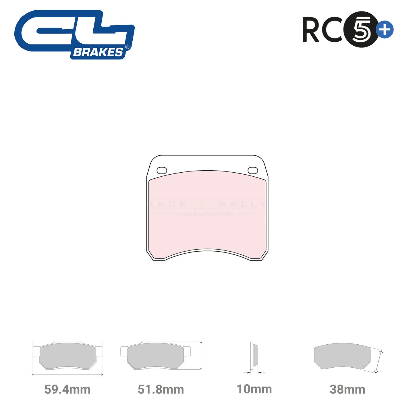 5000 W38 T10 - RC5+ Brake Pads