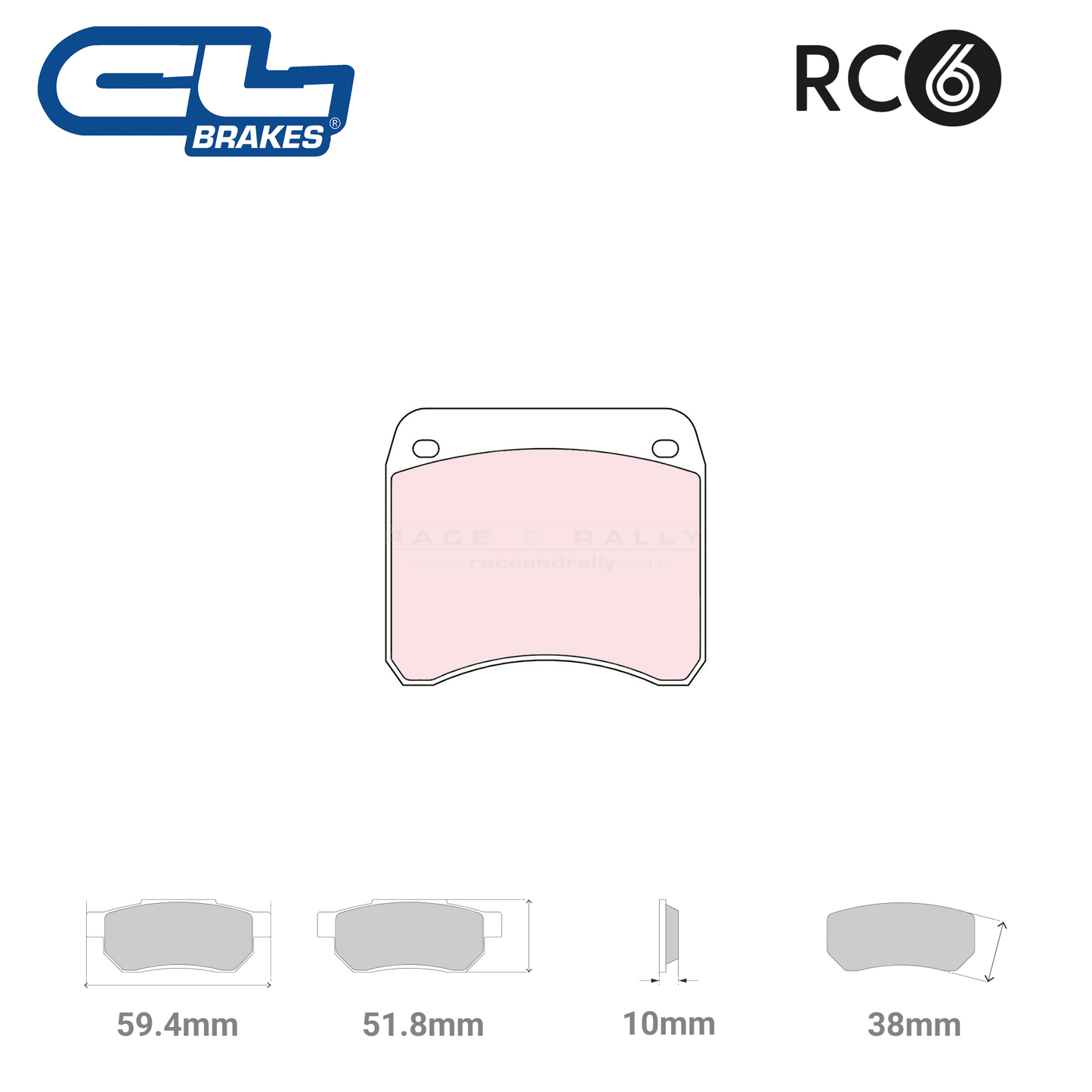 5000 W38 T10 - RC6 Brake Pads
