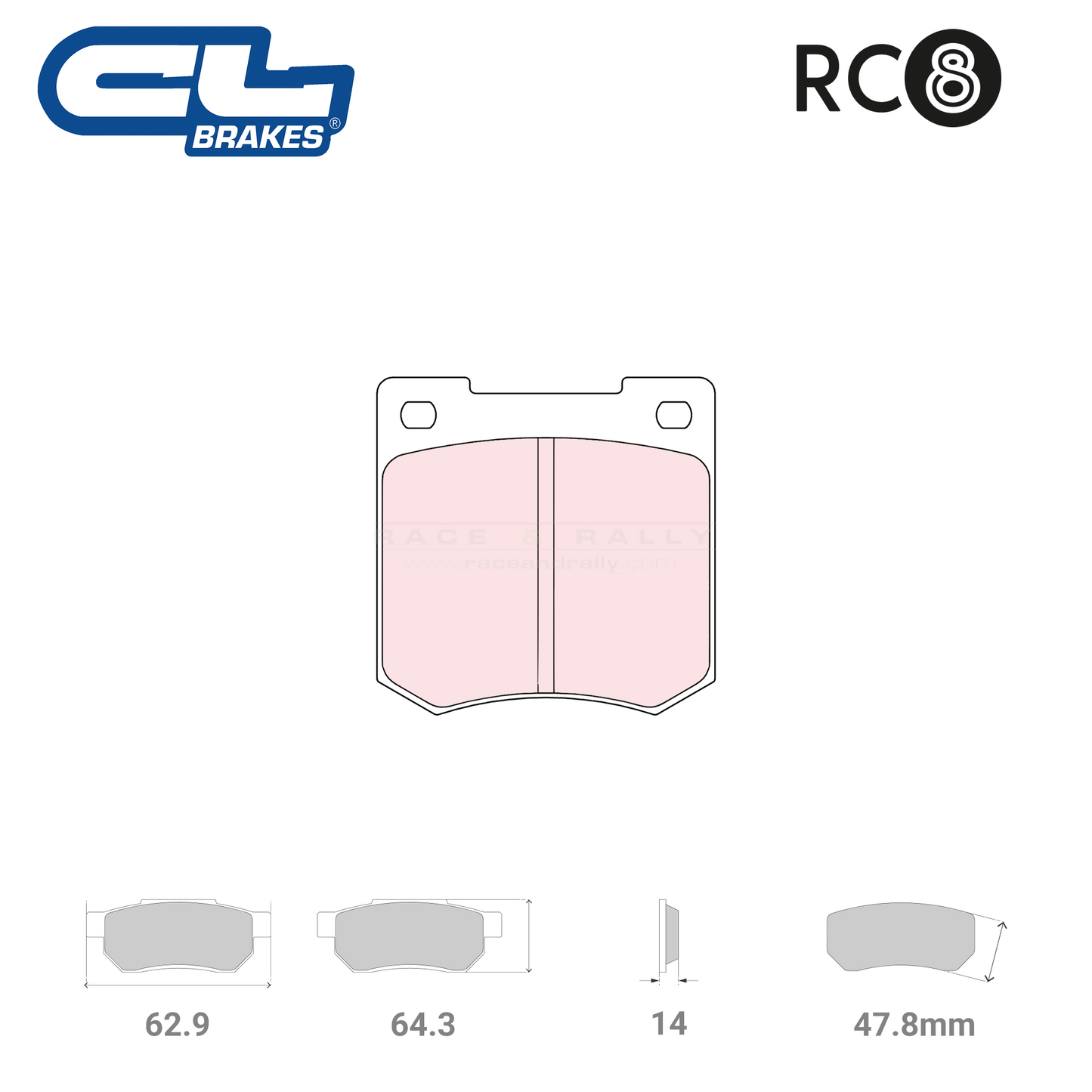 5002 W48 T14 - RC8 Brake Pads