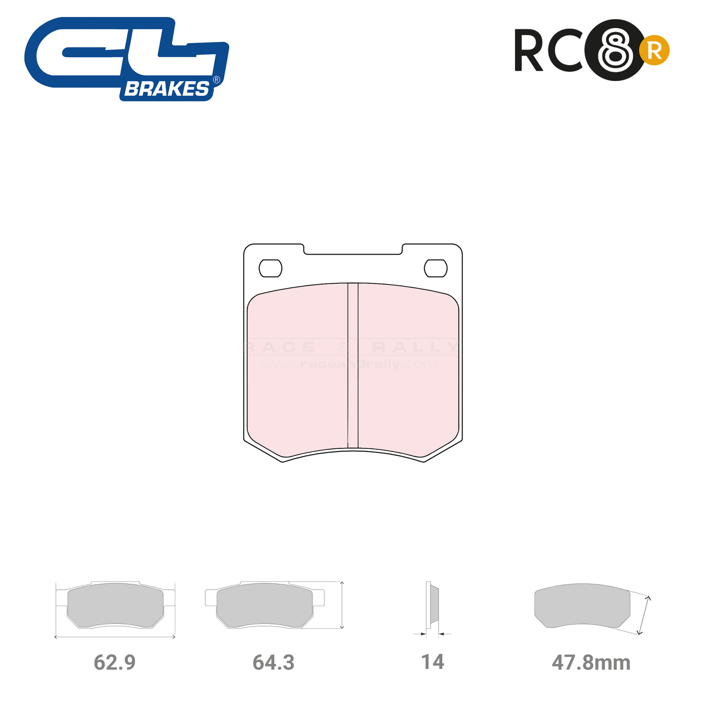 5002 W48 T14 - RC8-R Brake Pads