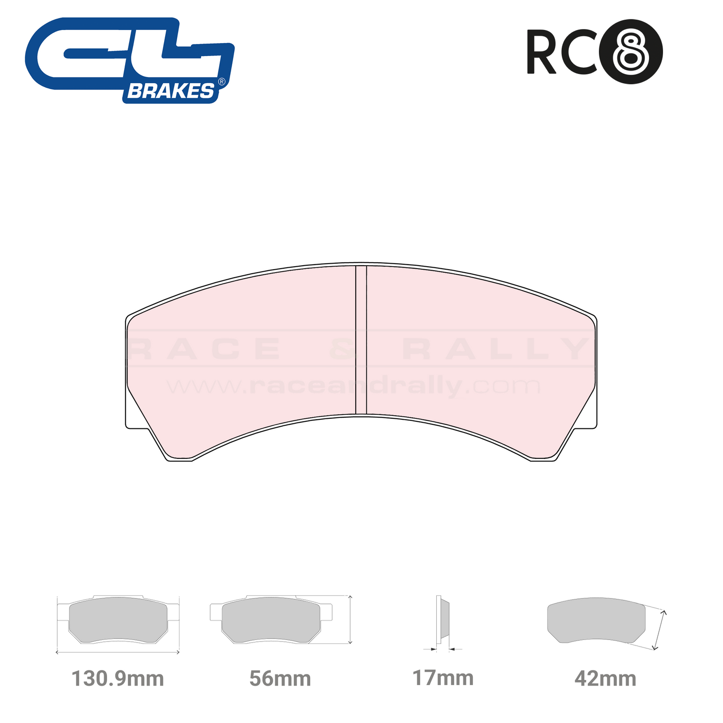 5004 W42 T17 - RC8 Brake Pads