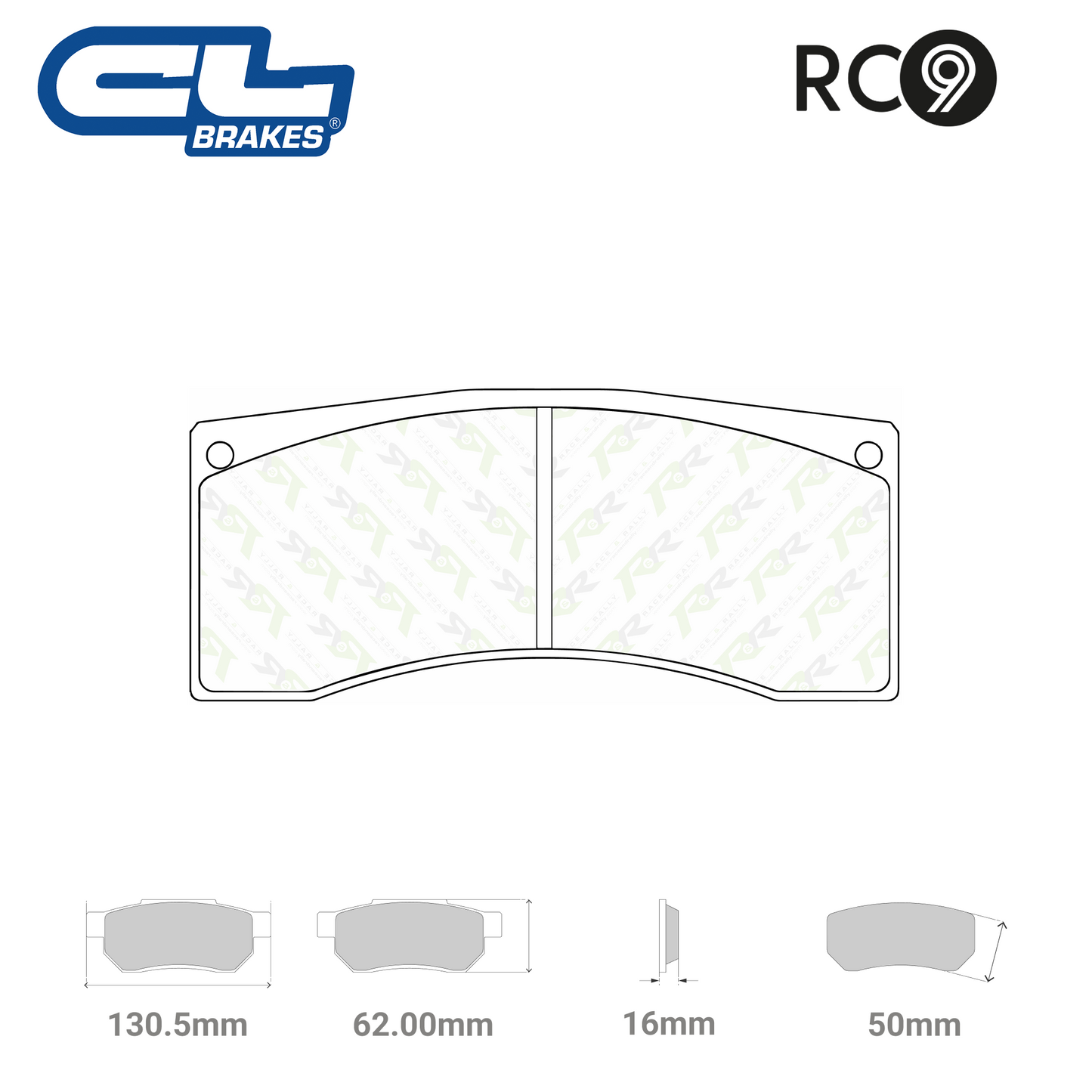 5005 W50 T16 - RC9 Brake Pads - Race and Rally
