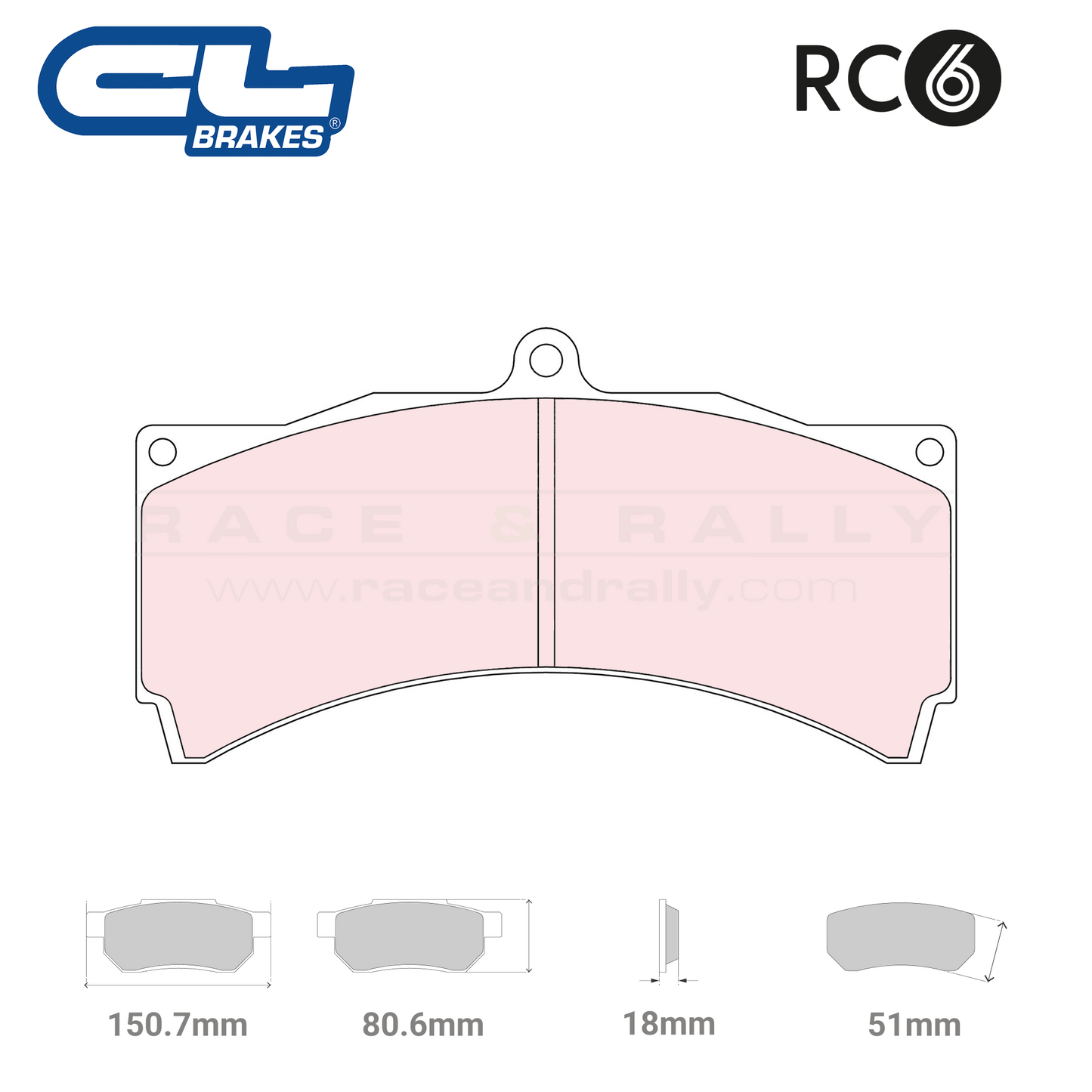 5009 W51 T18 - RC6 Brake Pads