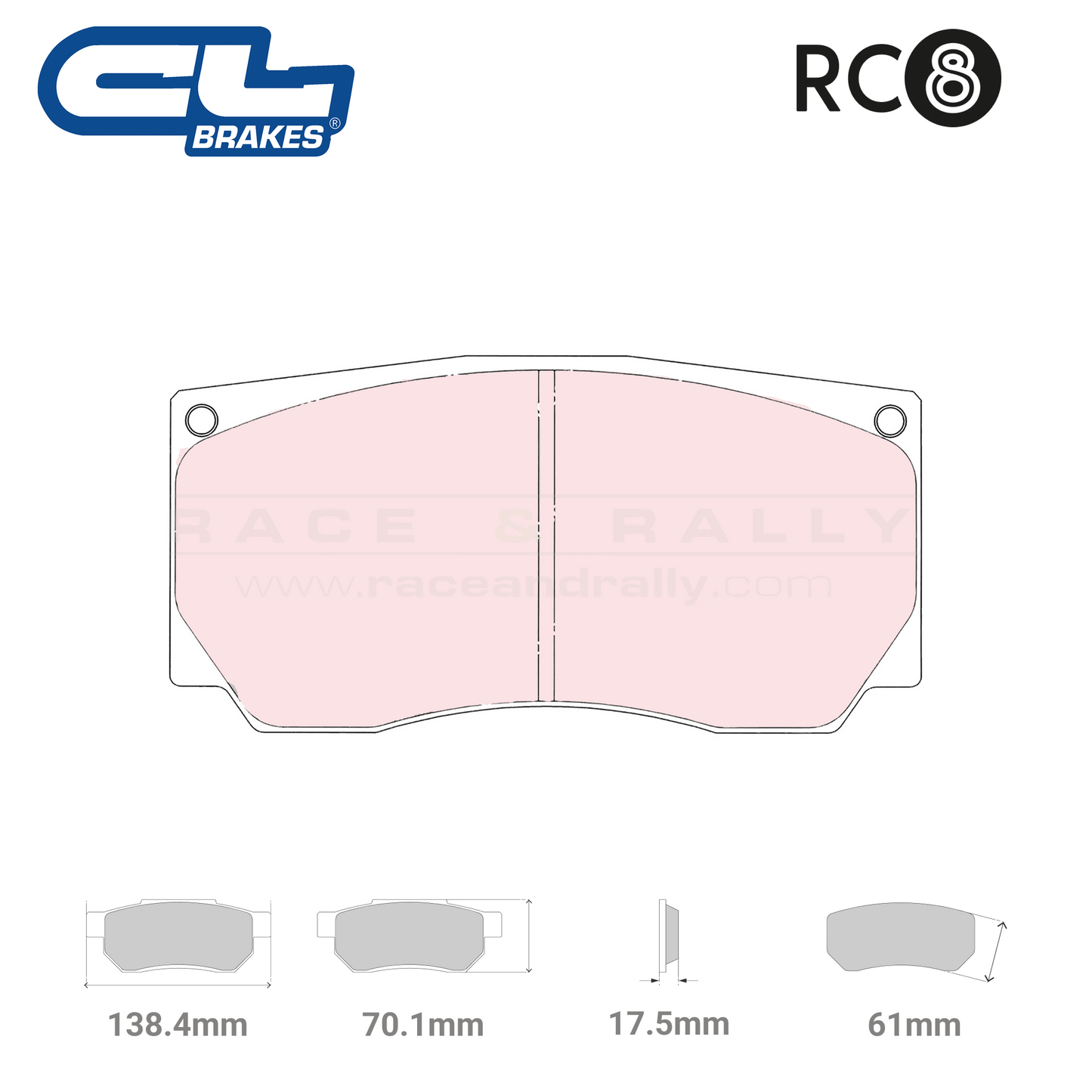 5011 W61 T17 - RC8 Brake Pads