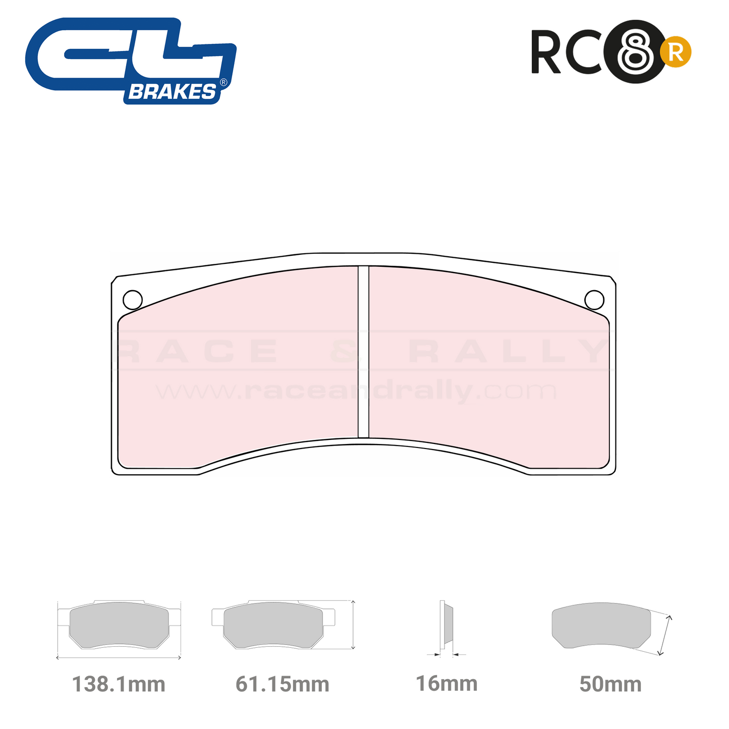 5036 W50 T16 - RC8-R Brake Pads