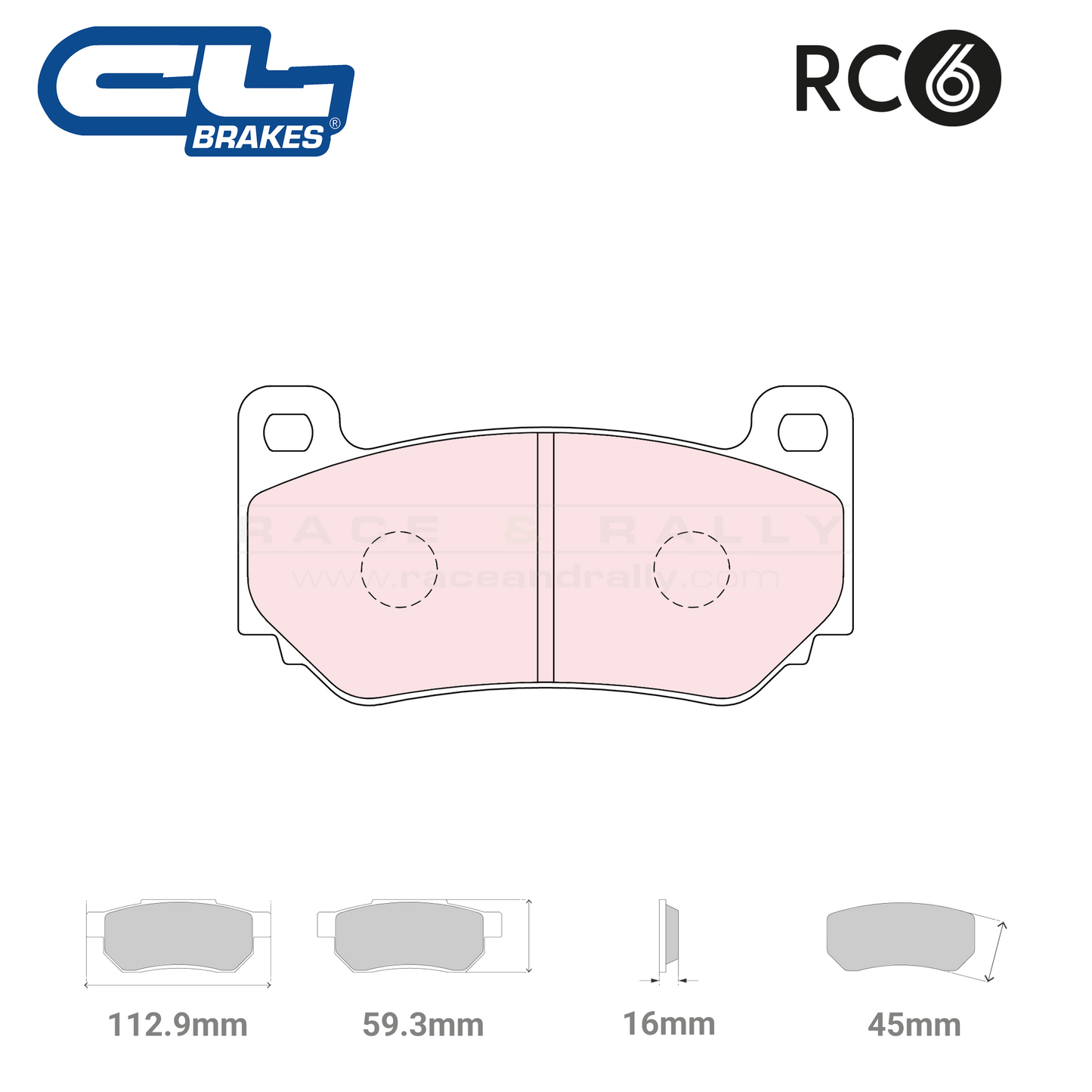 5038 W45 T16 - RC6 Brake Pads