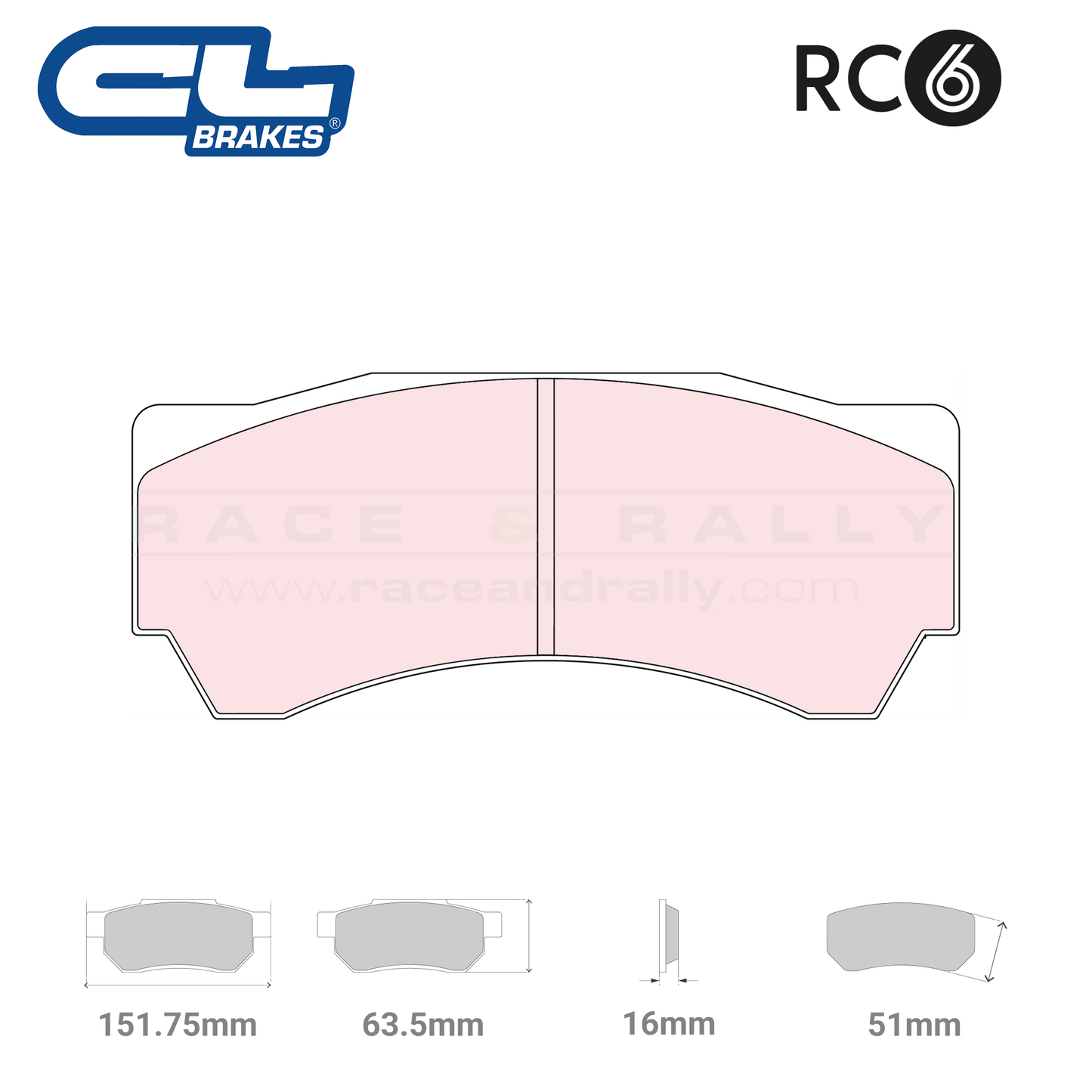 5055 W51 T16 - RC6 Brake Pads