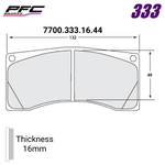PFC 7700 Race Pad Set - 333 CMPD - 16MM