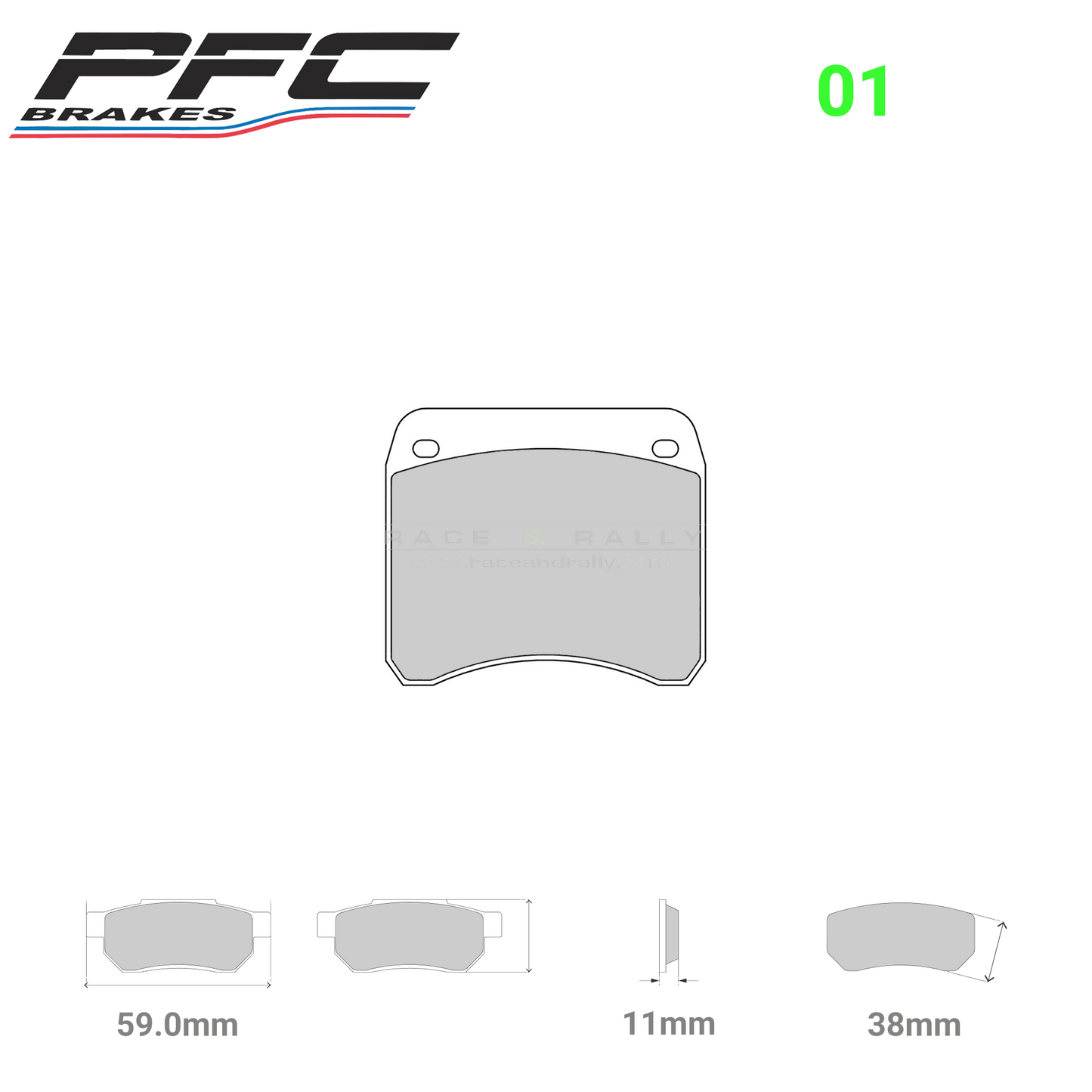 7719 - 11mm - 01 Compound Brake Pads - Race and Rally