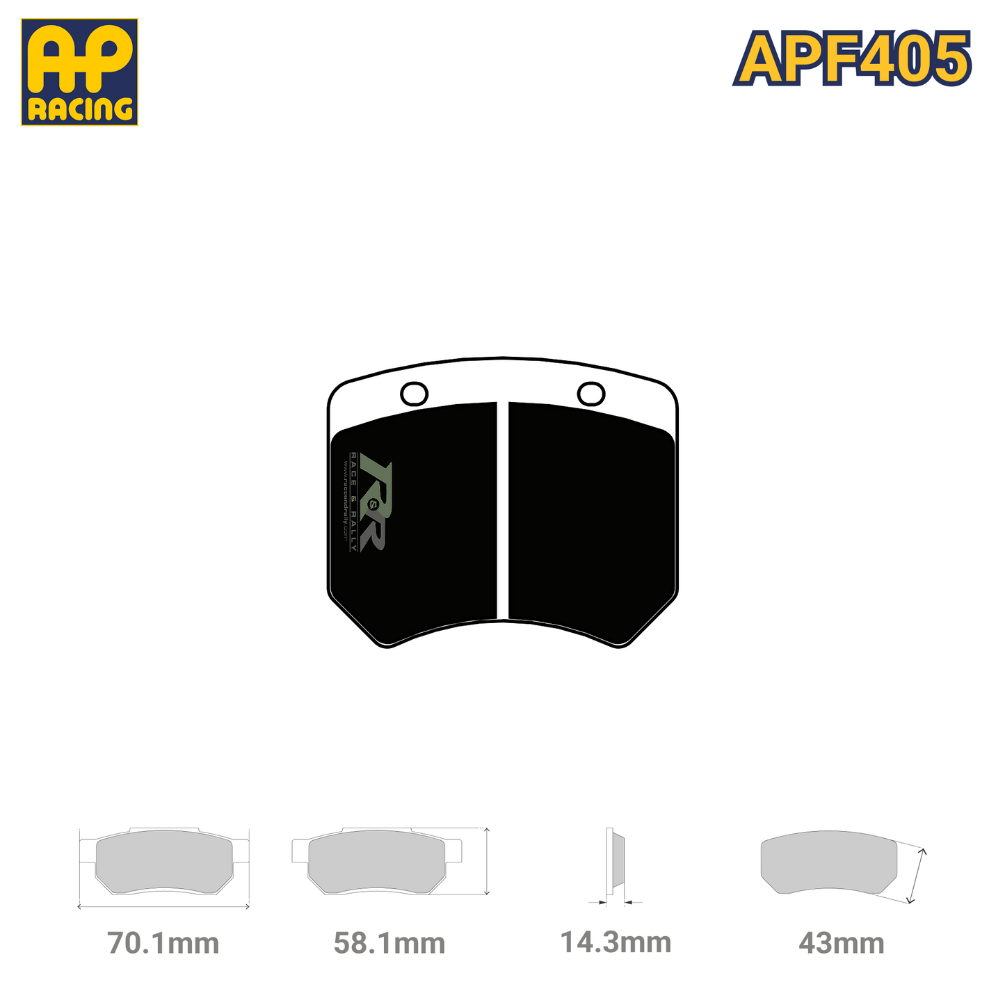 CP2399D43 Brake Pad Set - APF405 Compound - Race and Rally