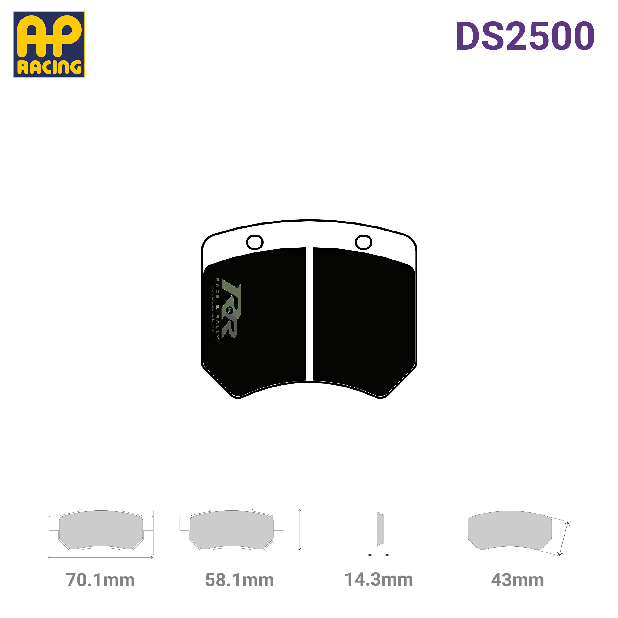 CP2399D43 Brake Pad Set - (H) DS2500 Compound - Race and Rally