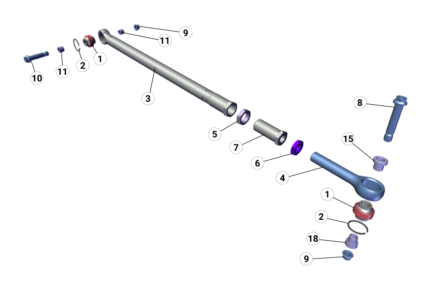 E23 - Rear Toe-in Rod - Race and Rally