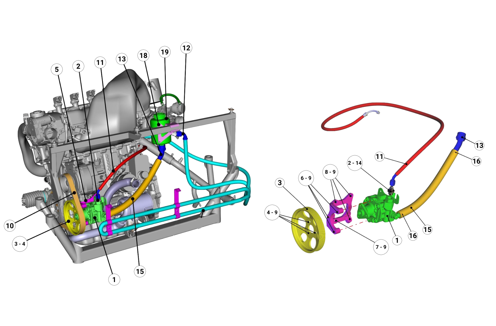 E42 - Power Steering Pump - Evo 17 - Race and Rally