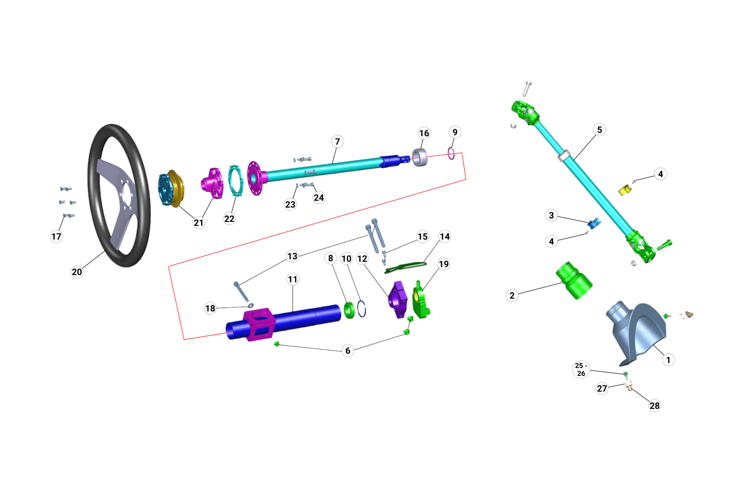 E45 - Steering Column - Race and Rally
