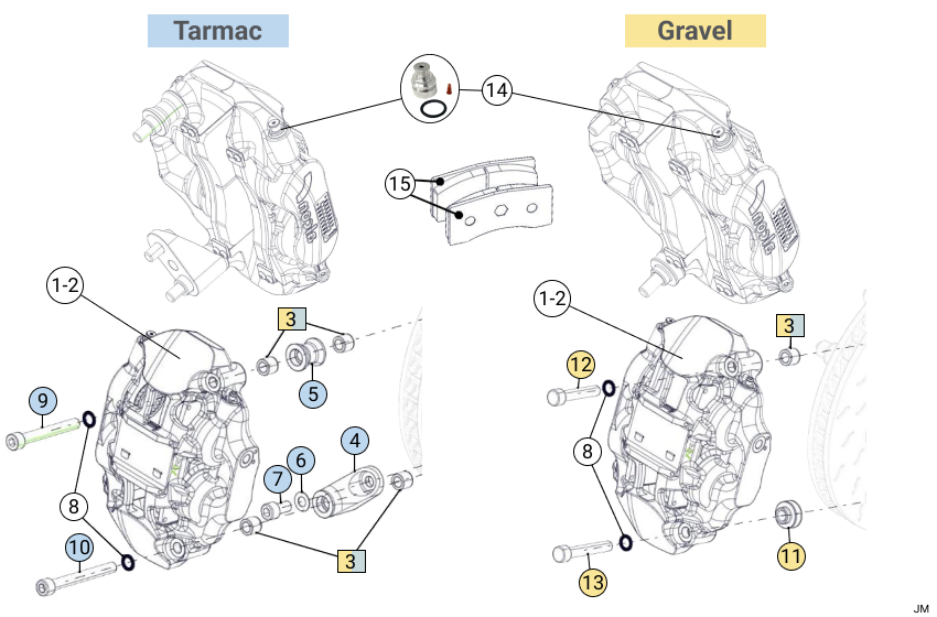 F21 - F41 - Front & Rear Brake Calipers - Race and Rally