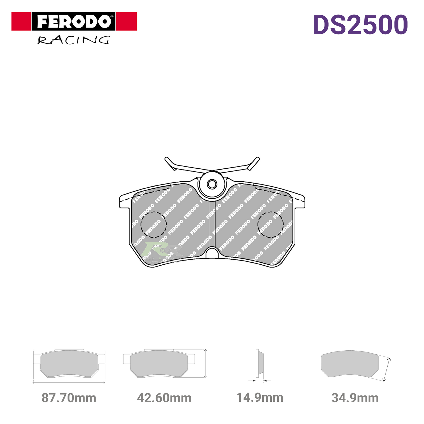 FCP1319H - (H) DS2500 Brake Pads - Race and Rally