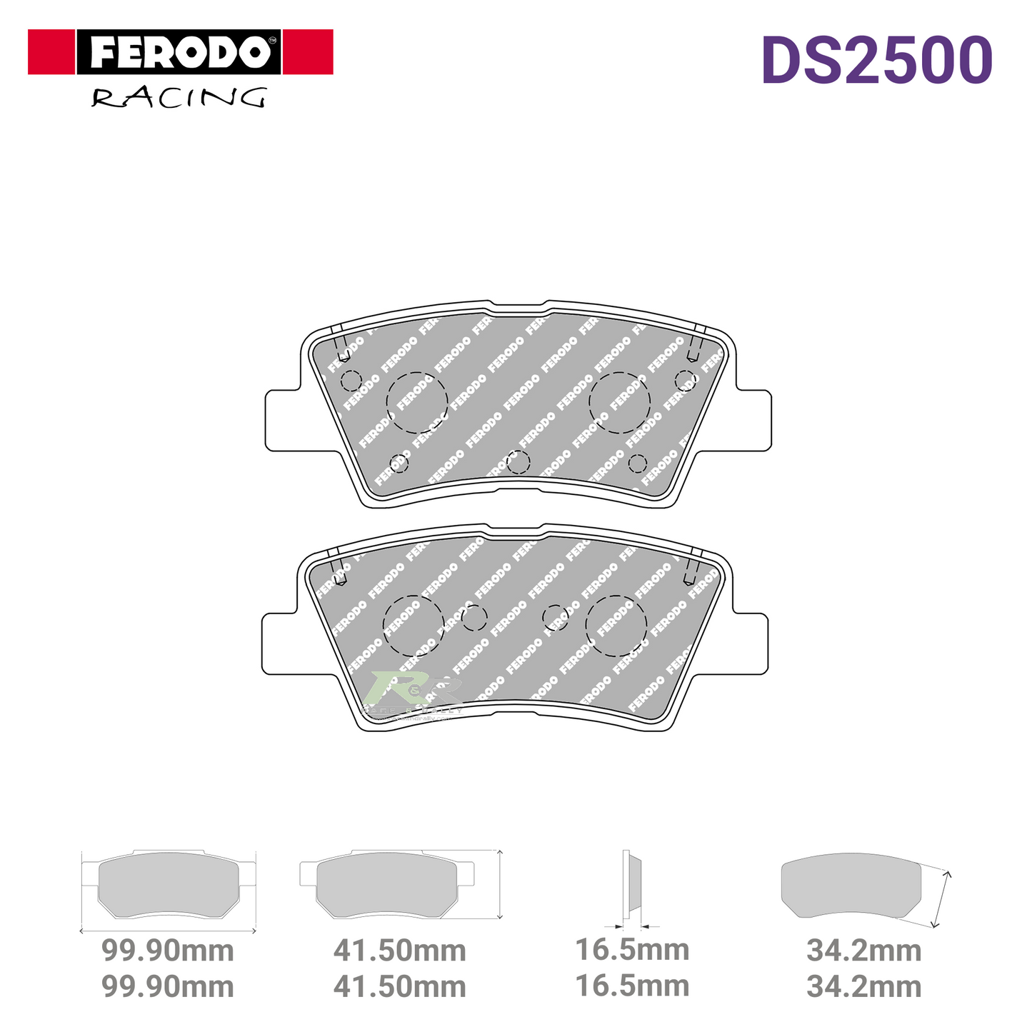 FCP5041H - (H) DS2500 Brake Pads - Race and Rally