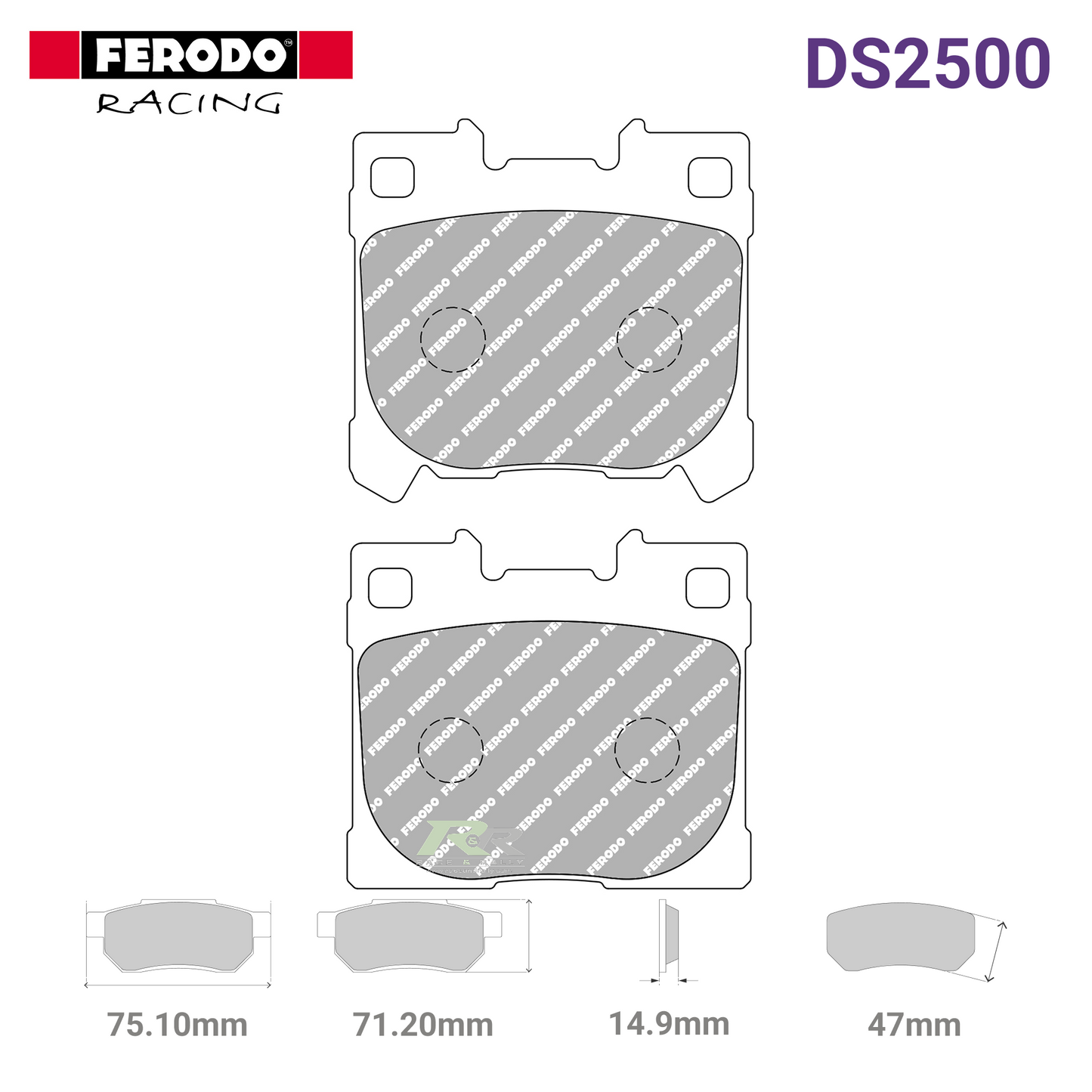 FCP5262H - (H) DS2500 Brake Pads - Race and Rally