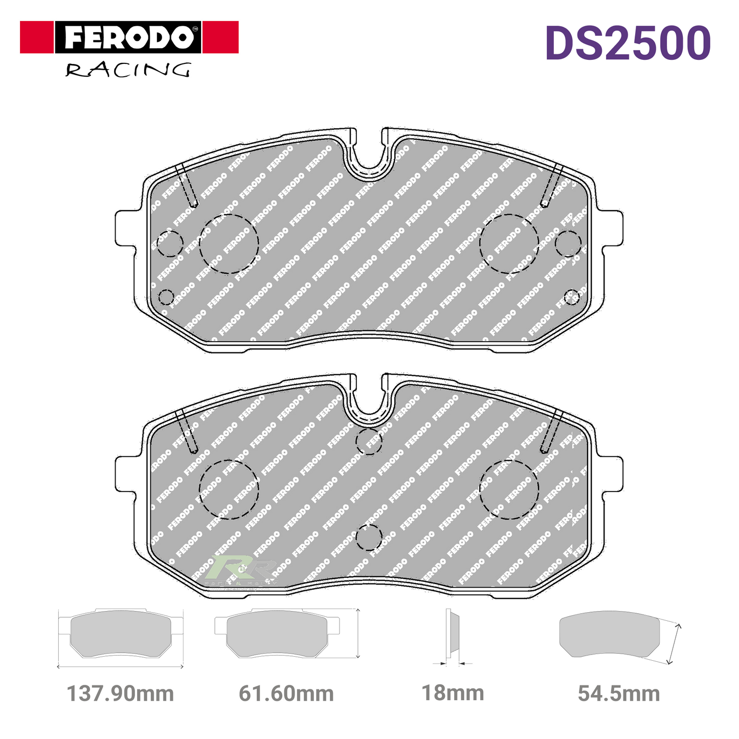FCP5508H - (H) DS2500 Brake Pads - Race and Rally