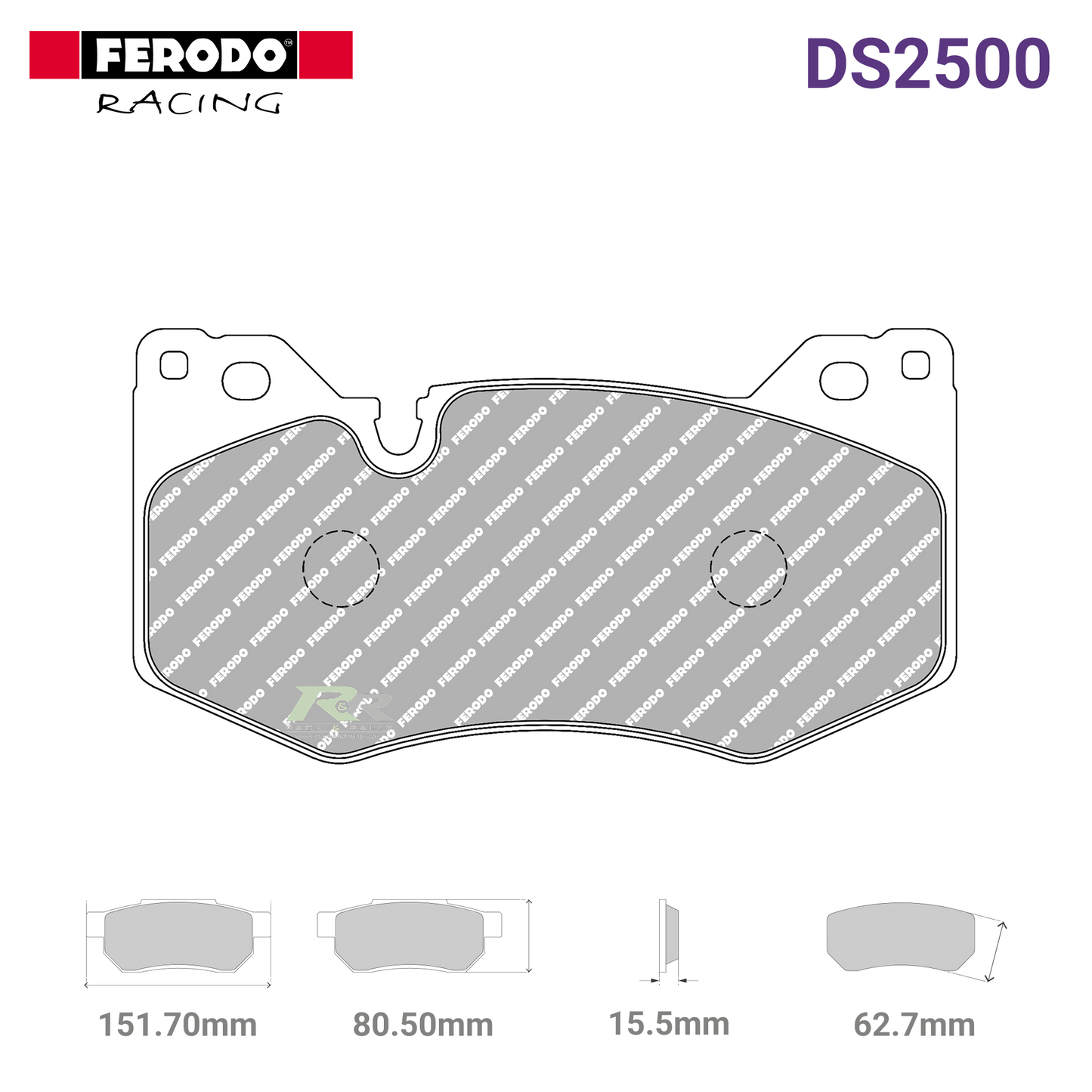 FCP5536H - (H) DS2500 Brake Pads - Race and Rally