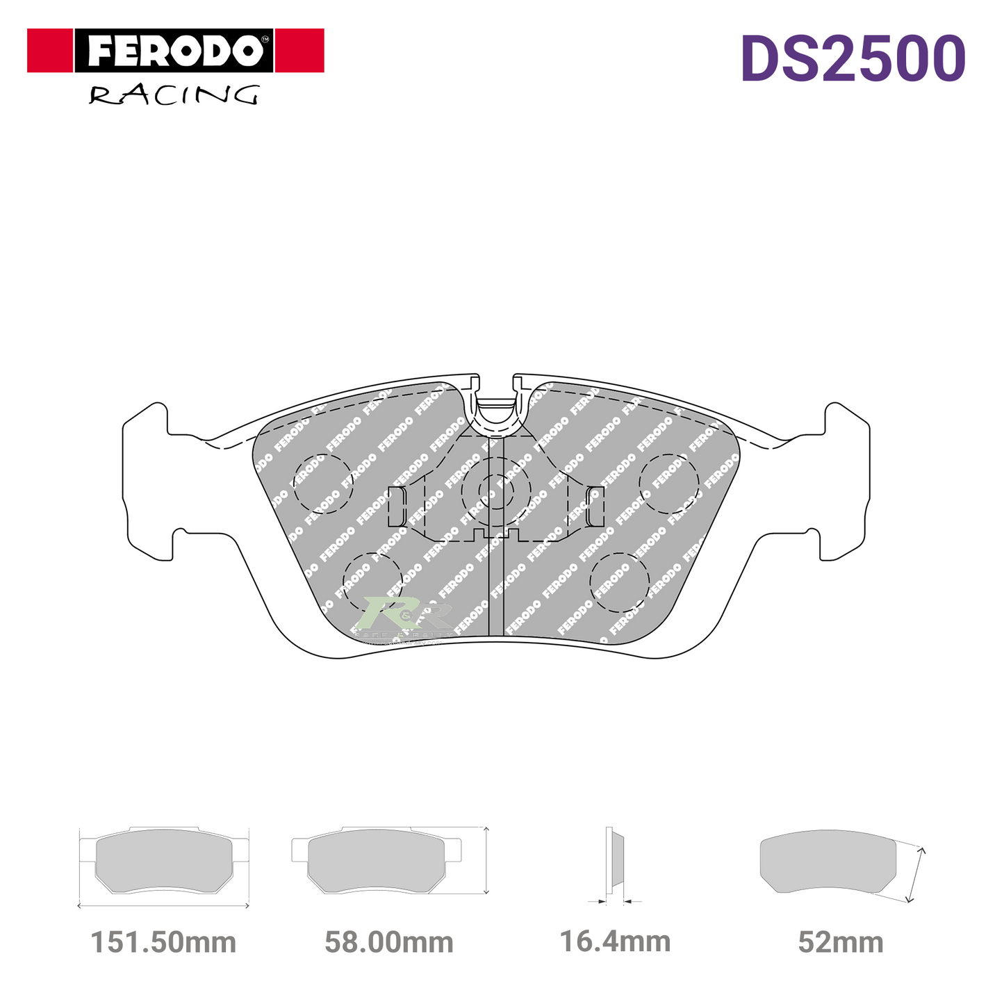 FCP725H - (H) DS2500 Brake Pads - Race and Rally