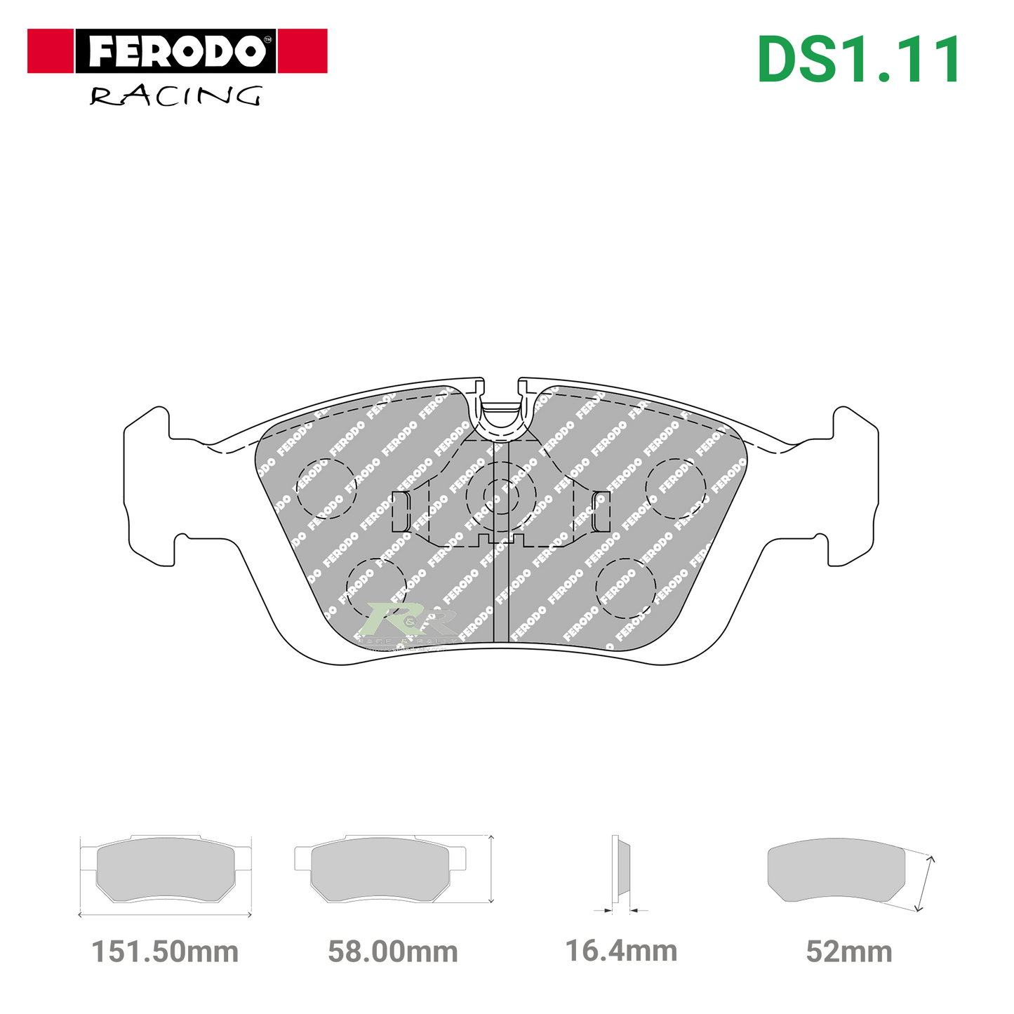 FCP725W - (W) DS1.11 Brake Pads - Race and Rally