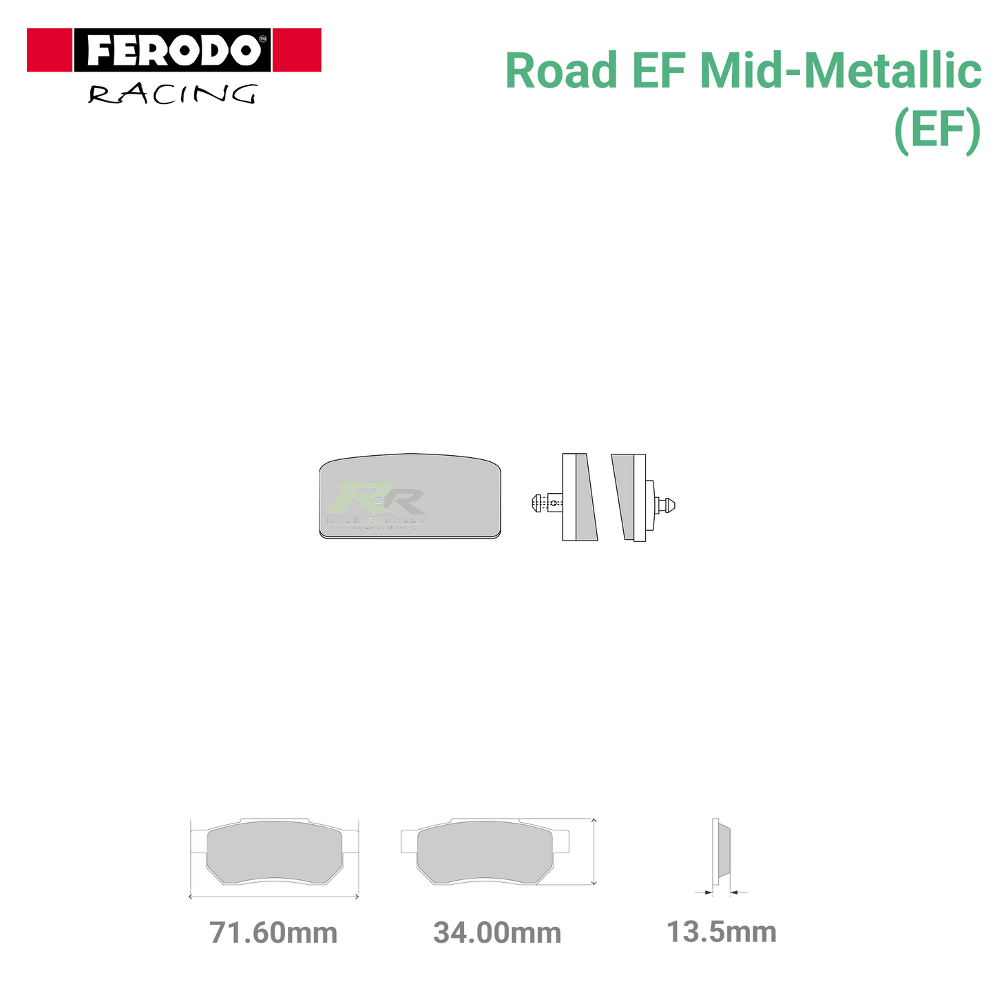 FDB155EF - (EF) - Road EF Mid-Metallic Motorcycle Brake Pads - Race and Rally