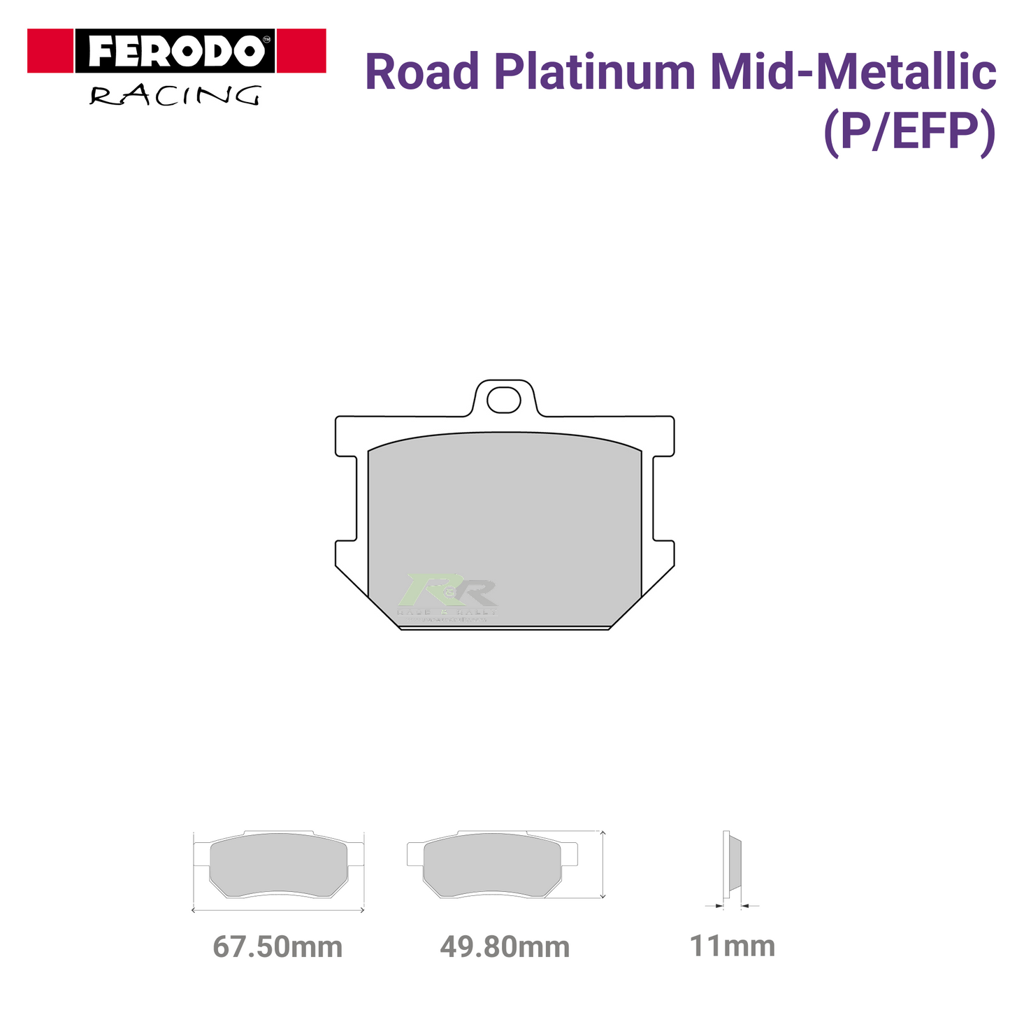 FDB177P - (P/EFP) - Road Platnium Mid-Metallic Motorcycle Brake Pads - Race and Rally