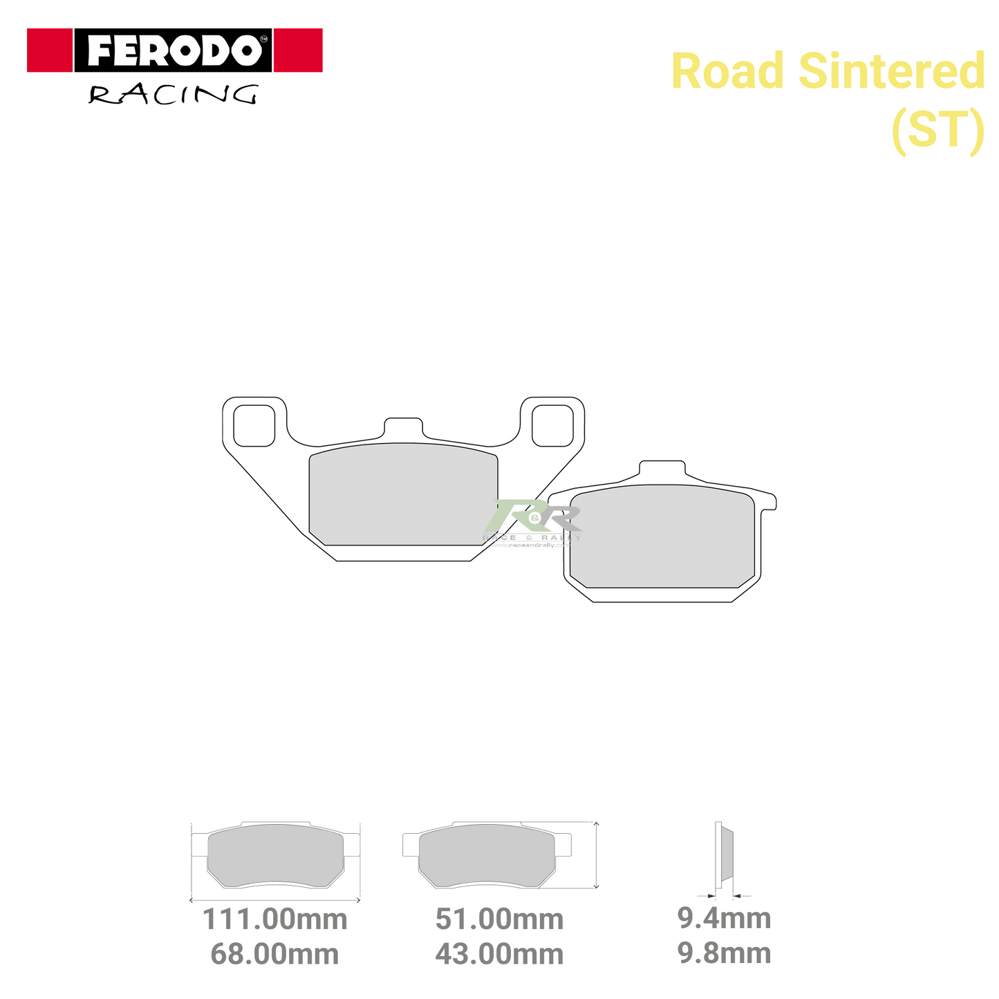 FDB339ST - (ST) - Road Sintered Motorcycle Brake Pads