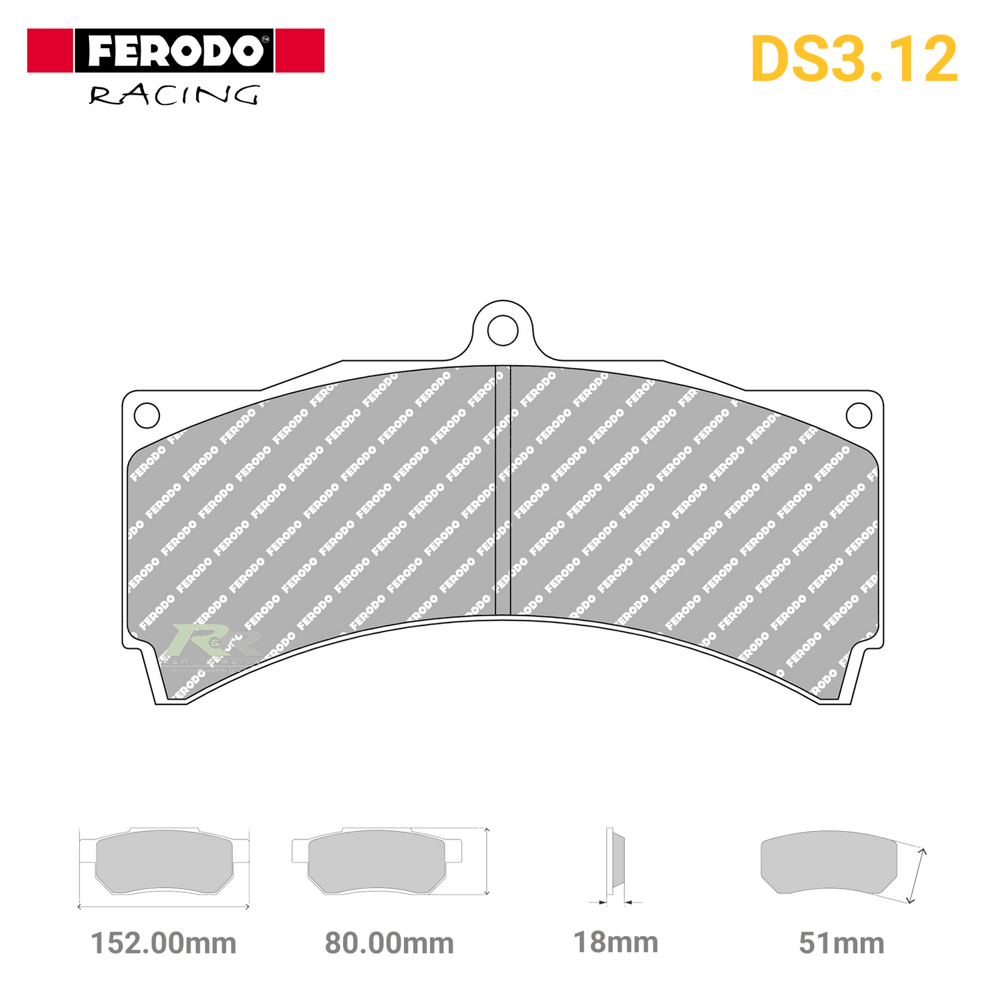 FRP3054G - (G/GB) DS3.12 Brake Pads - Race and Rally