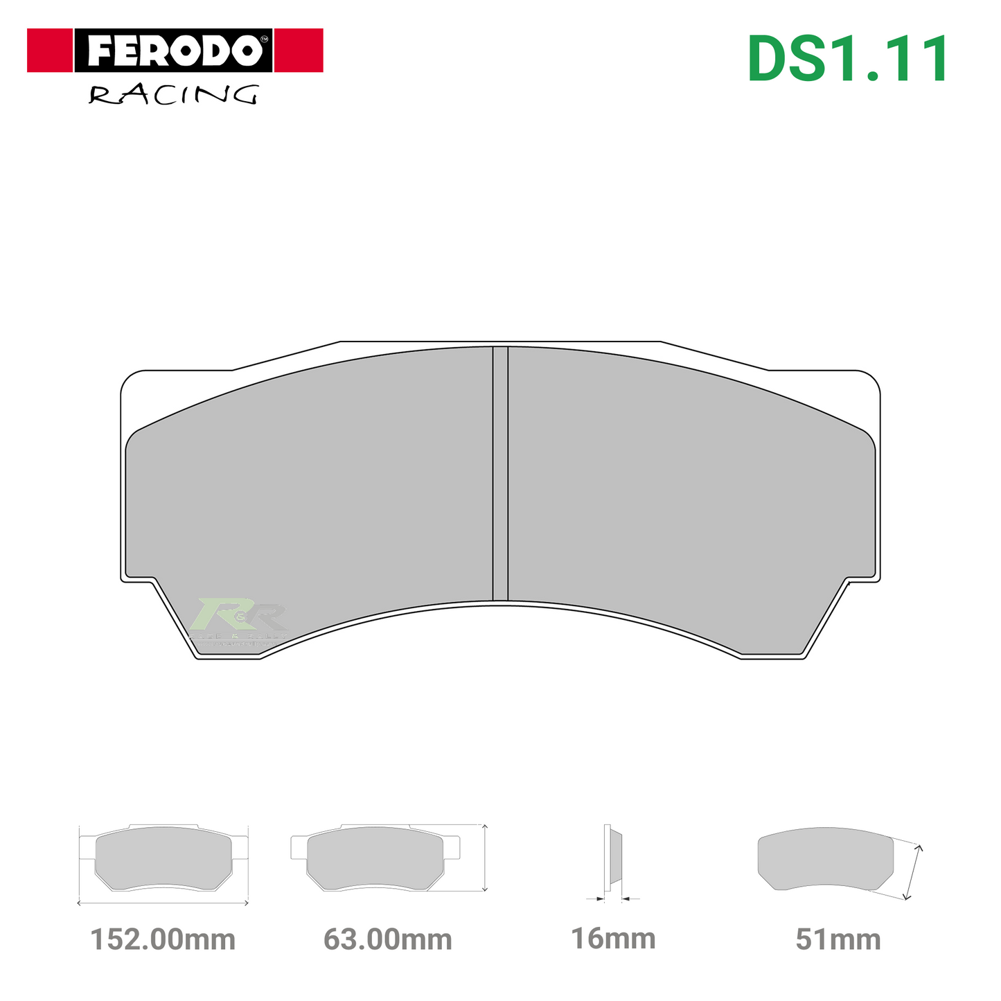 FRP3081W - (W/WB) DS1.11 Brake Pads - Race and Rally