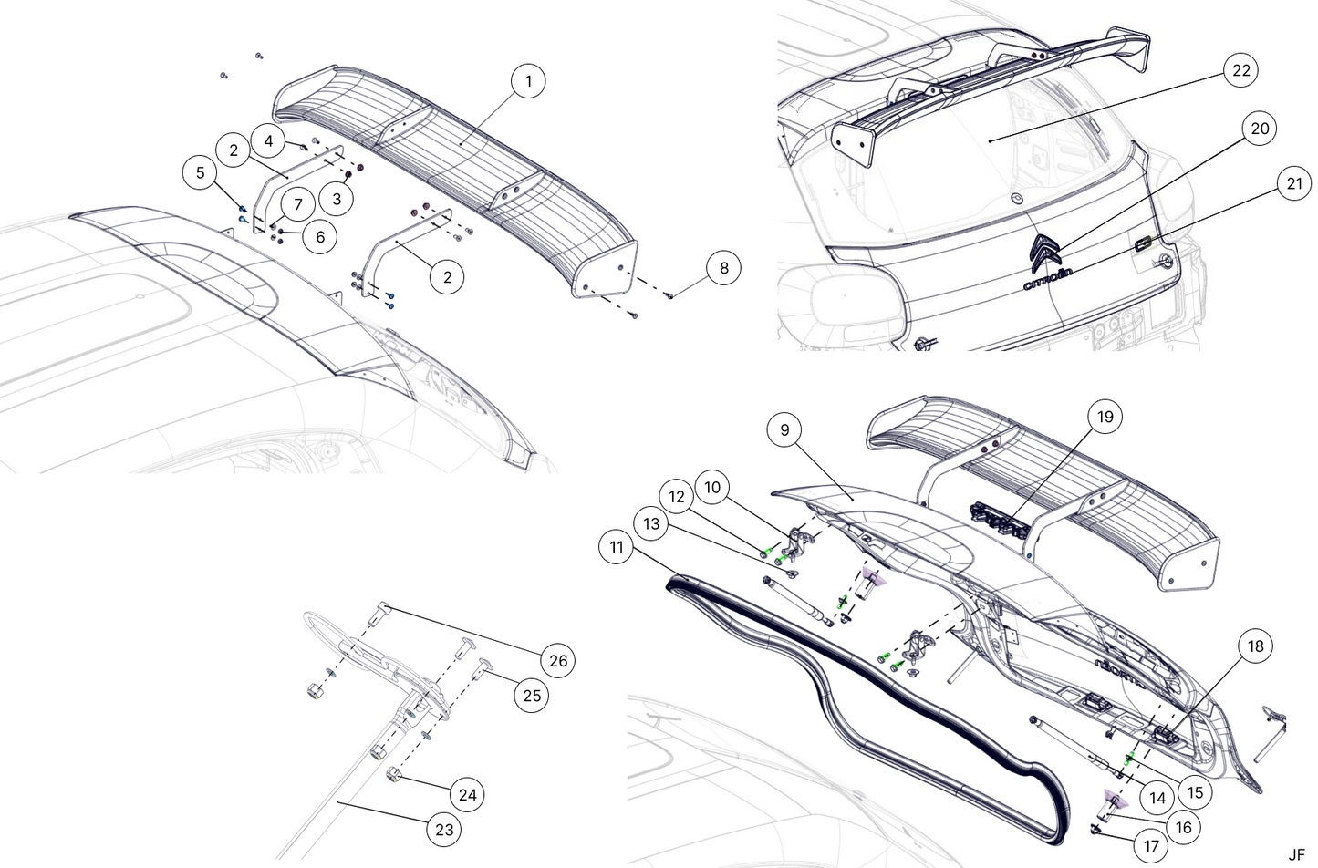 K7C - Tailgate & Spoiler - Race and Rally