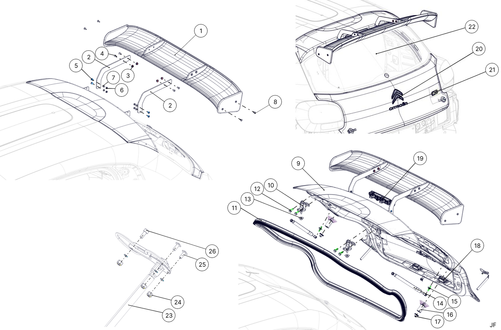 K7C - Tailgate & Spoiler - Race and Rally
