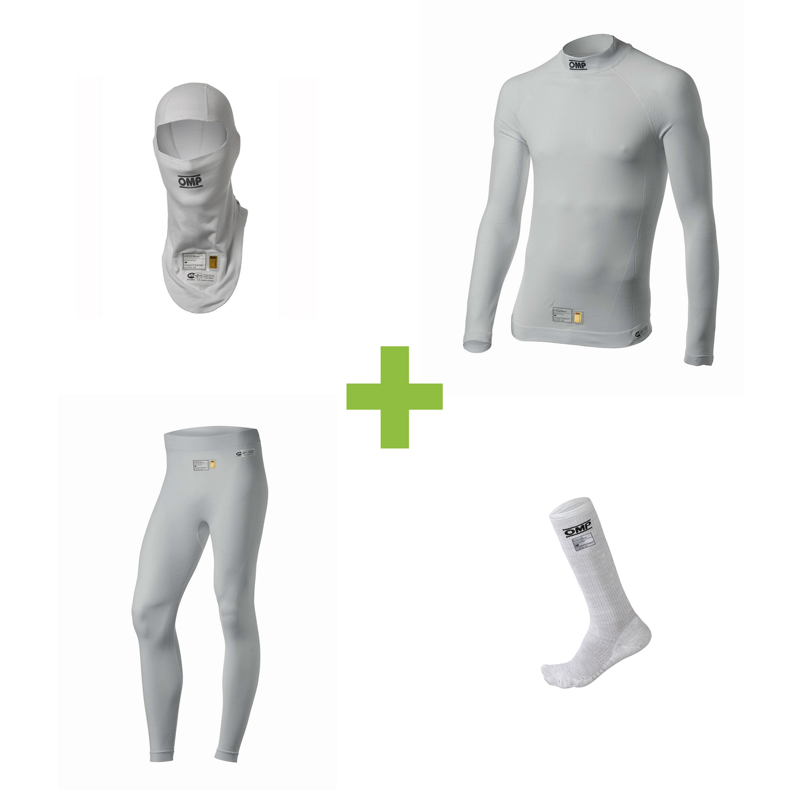 OMP One Evo Underwear Bundle - White - Race and Rally