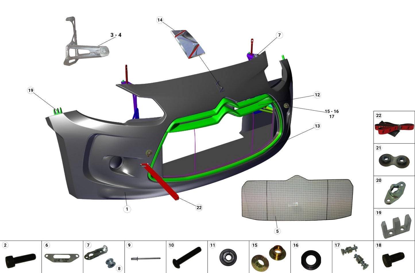R1A - Front Bumper - Race and Rally