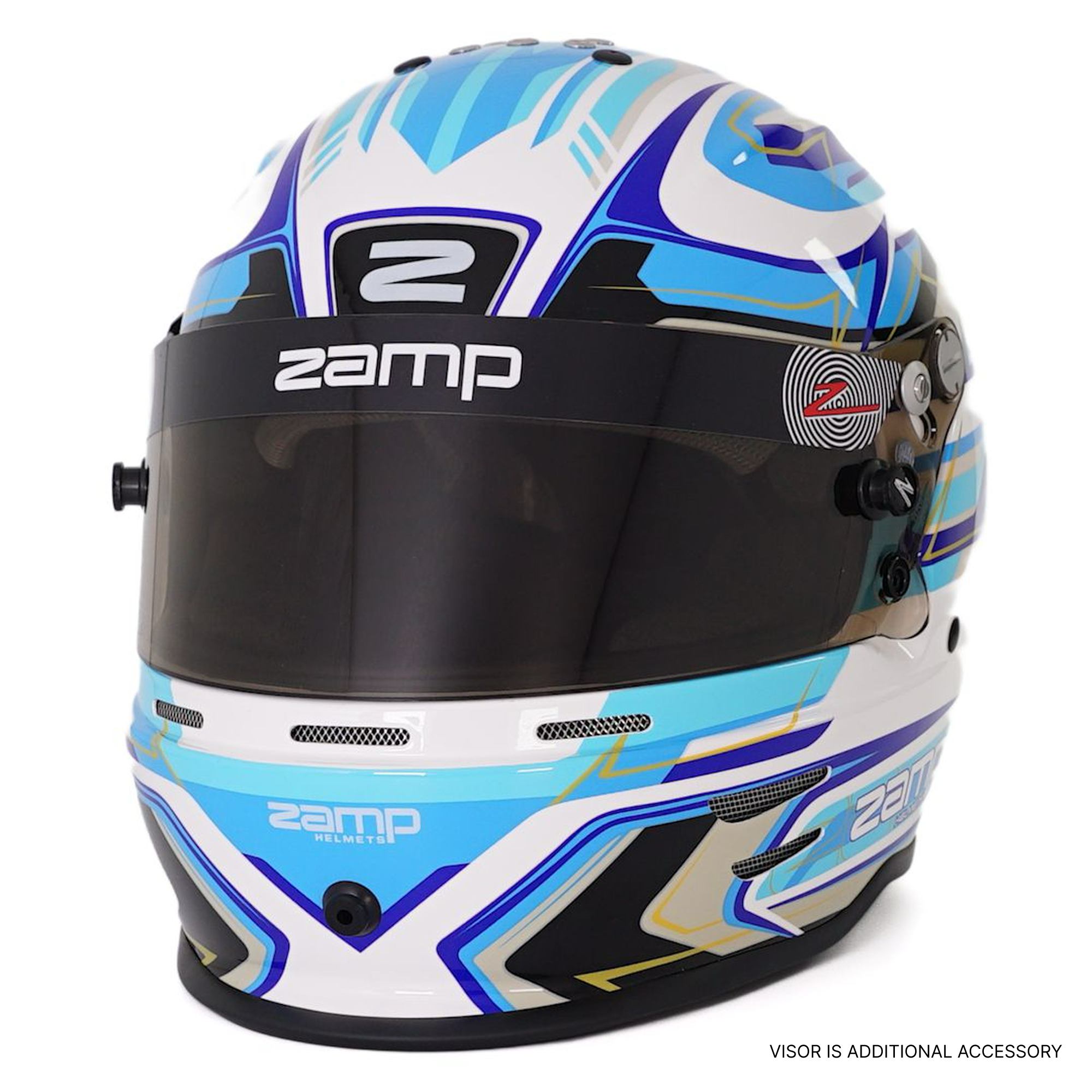RZ 42 Youth Karting Helmet - Blue / White - Race and Rally
