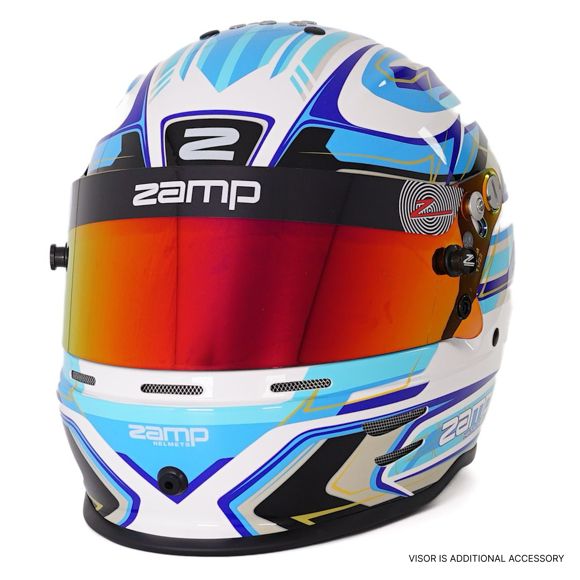 RZ 42 Youth Karting Helmet - Blue / White - Race and Rally