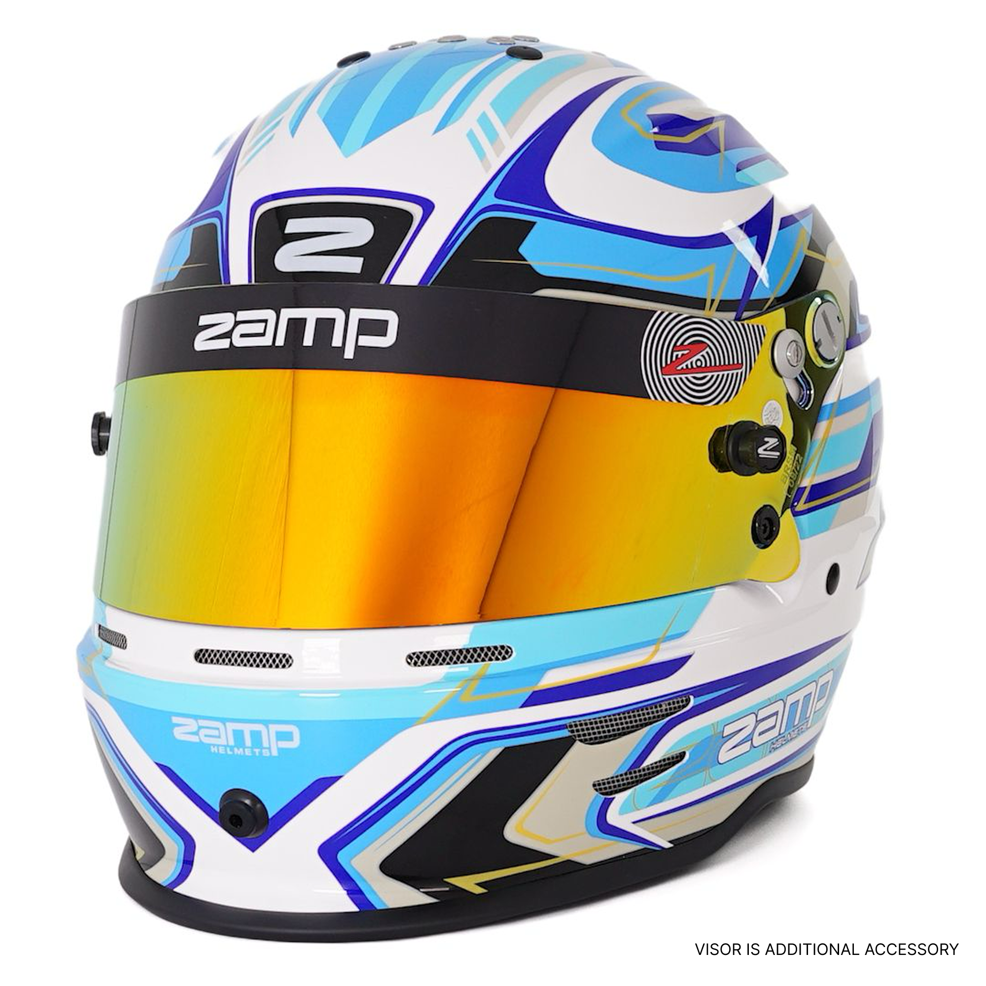 RZ 42 Youth Karting Helmet - Blue / White - Race and Rally