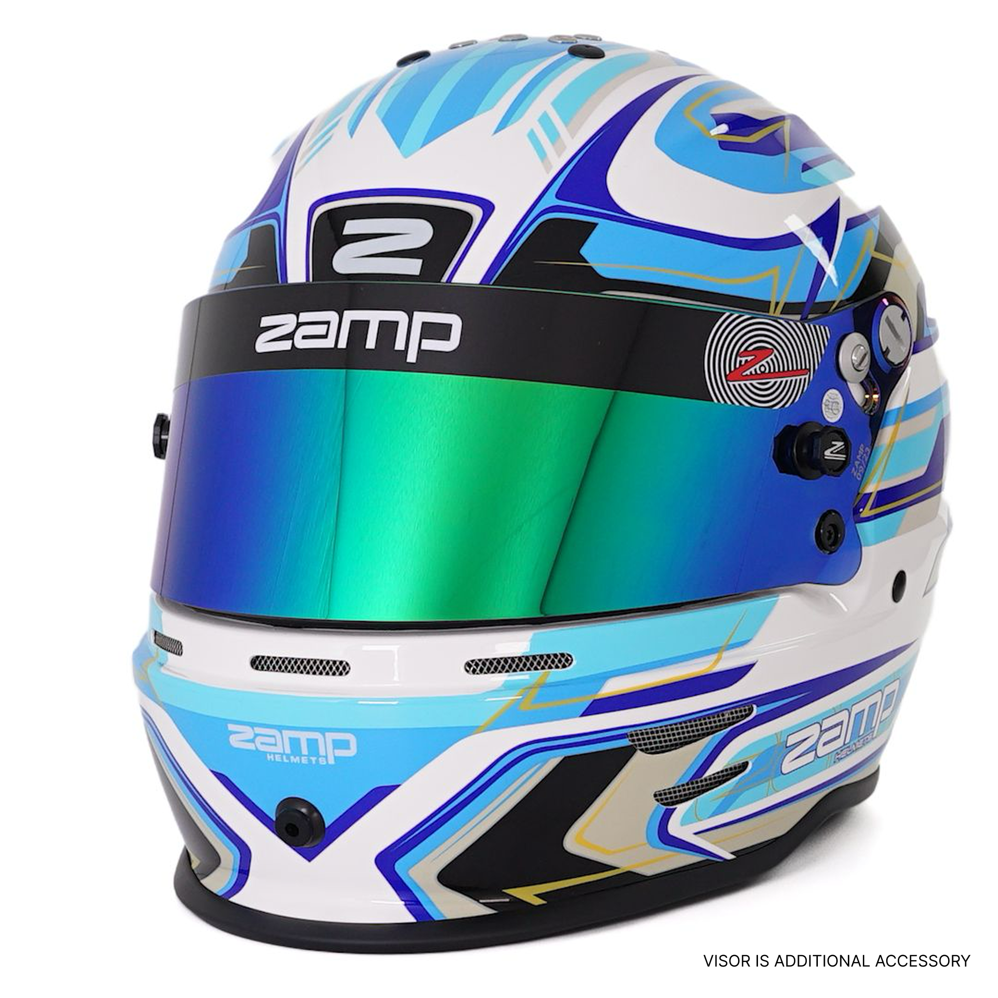 RZ 42 Youth Karting Helmet - Blue / White - Race and Rally