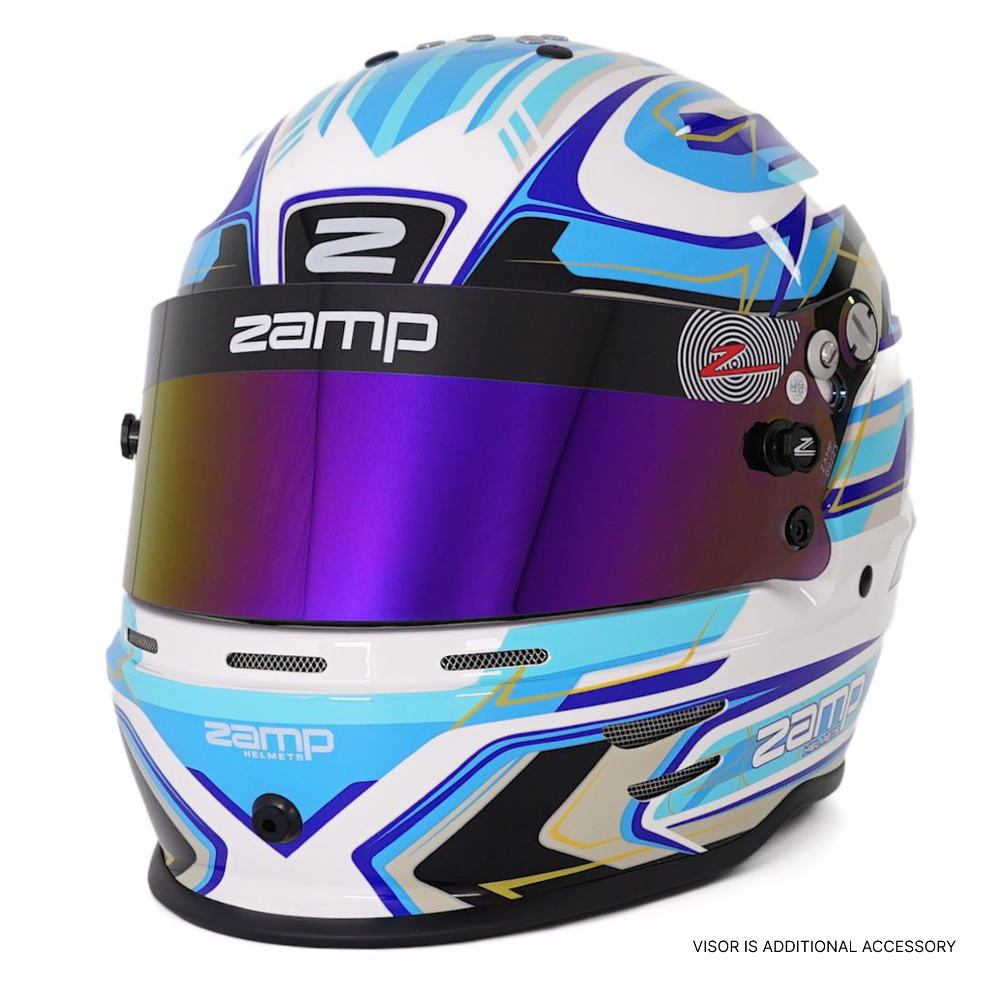 RZ 42 Youth Karting Helmet - Blue / White - Race and Rally