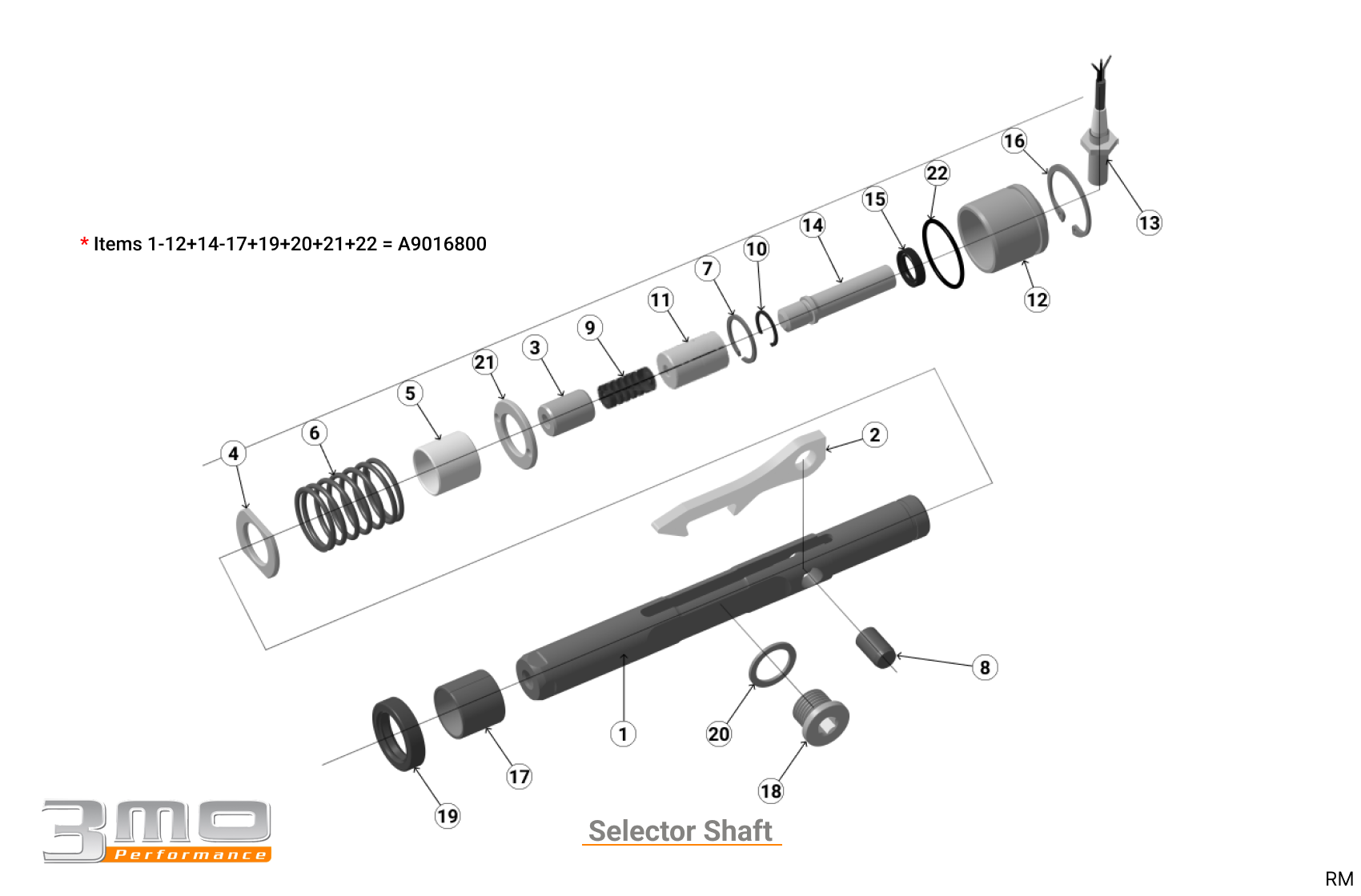 Selector Shaft - Race and Rally