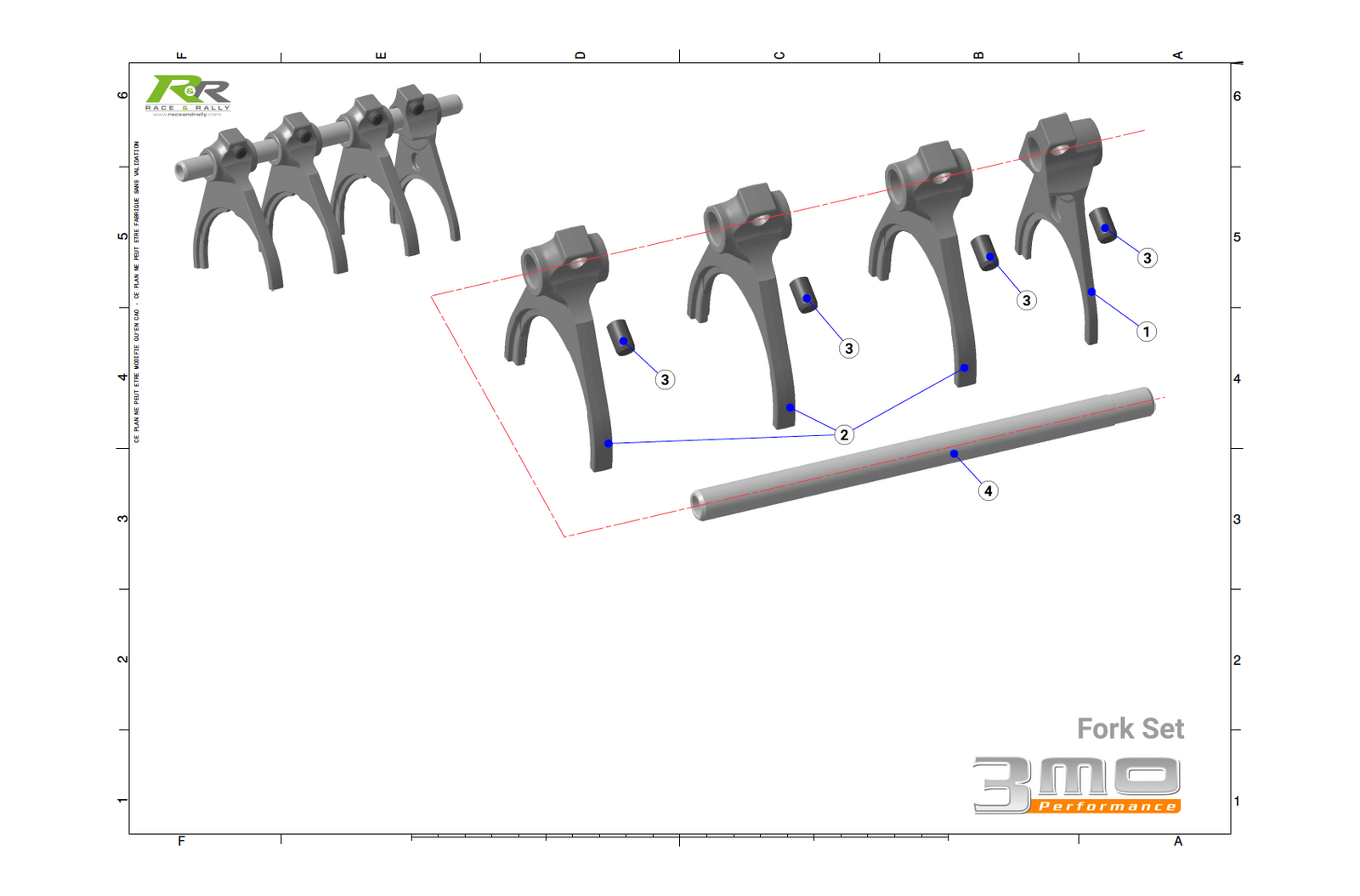 Fork Set (TXL Gearbox Parts) - Race and Rally