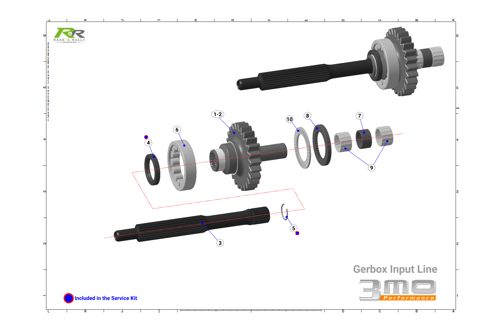 Gearbox Input Line (TXL Gearbox Parts) - Race and Rally