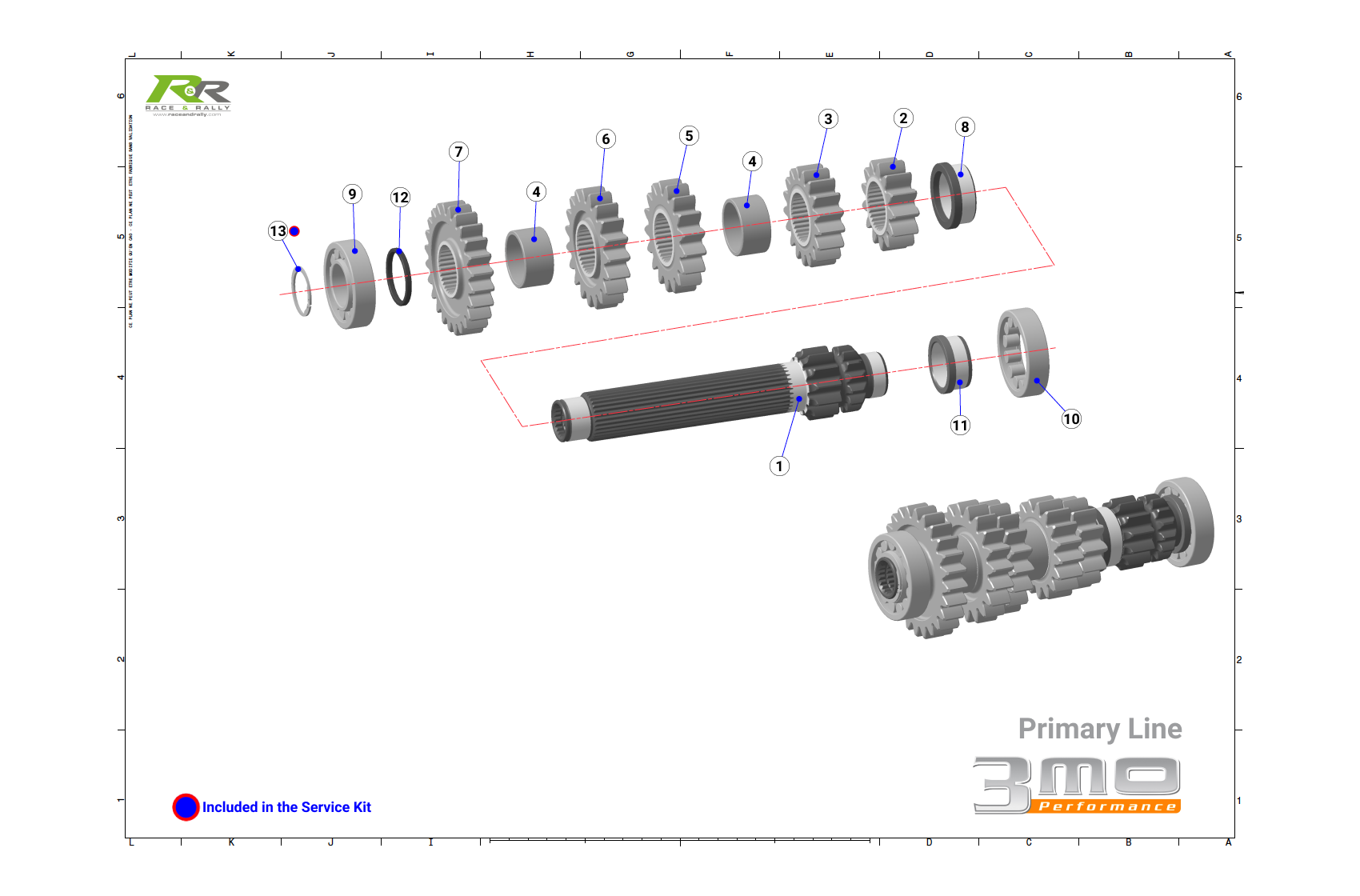 Primary Line (TXL Gearbox Parts) - Race and Rally