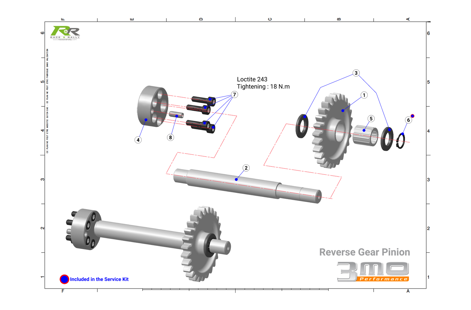 Reverse Gear Pinion (TXL Gearbox Parts) - Race and Rally