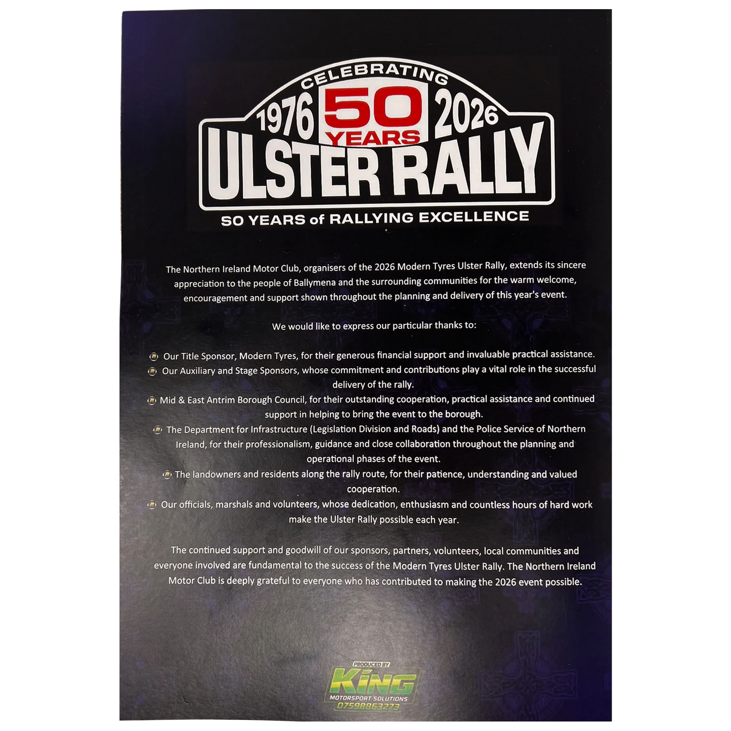 Ulster Rally Official Rally Pack 2026